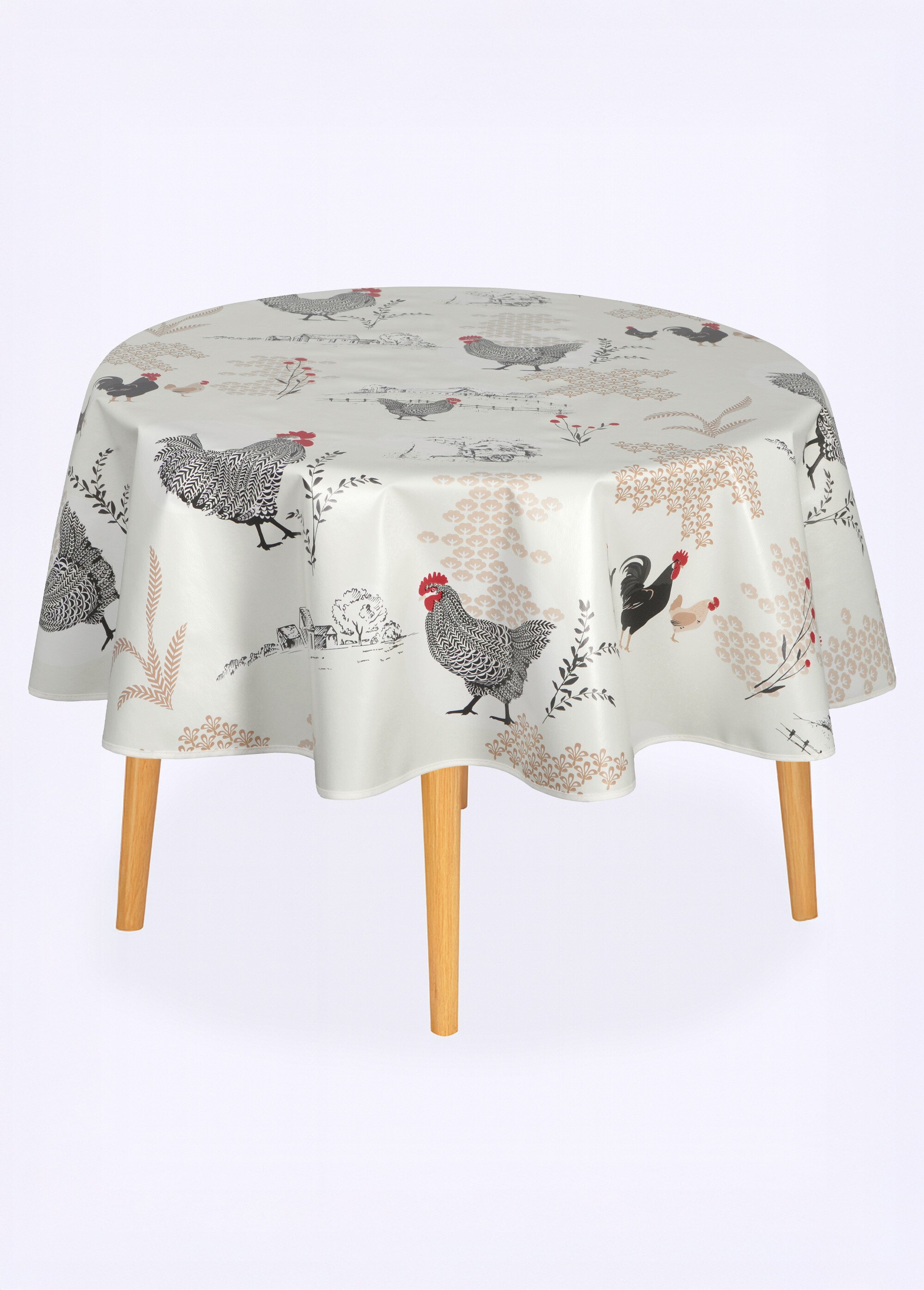 Nappe toile cirée Calitex imprimée Beige ROULE FA1