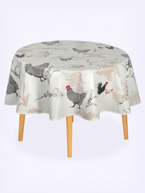 Nappe toile cirée Calitex imprimée Beige ROULE FA1