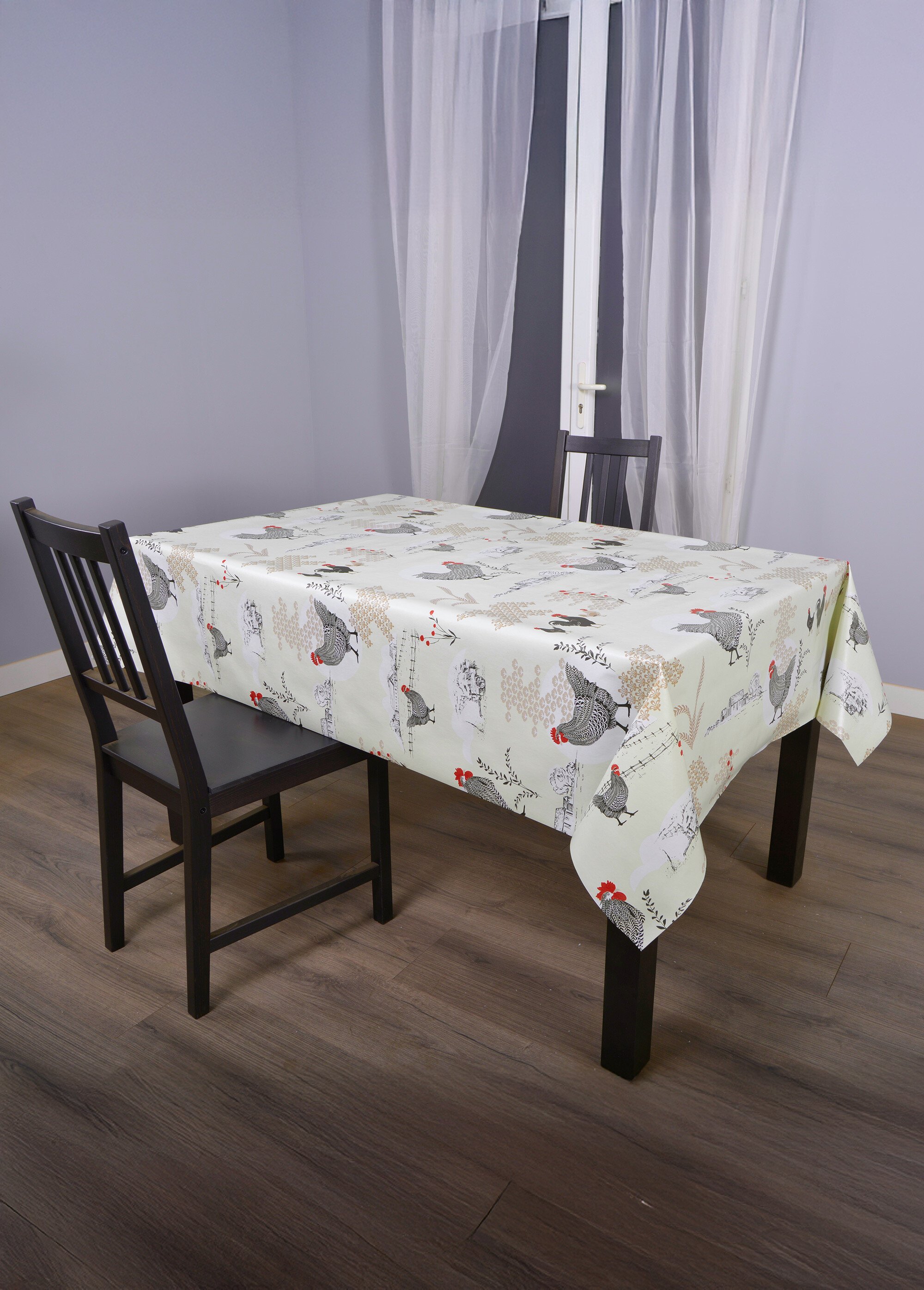 Nappe toile cirée Calitex imprimée Beige ROULE SI1