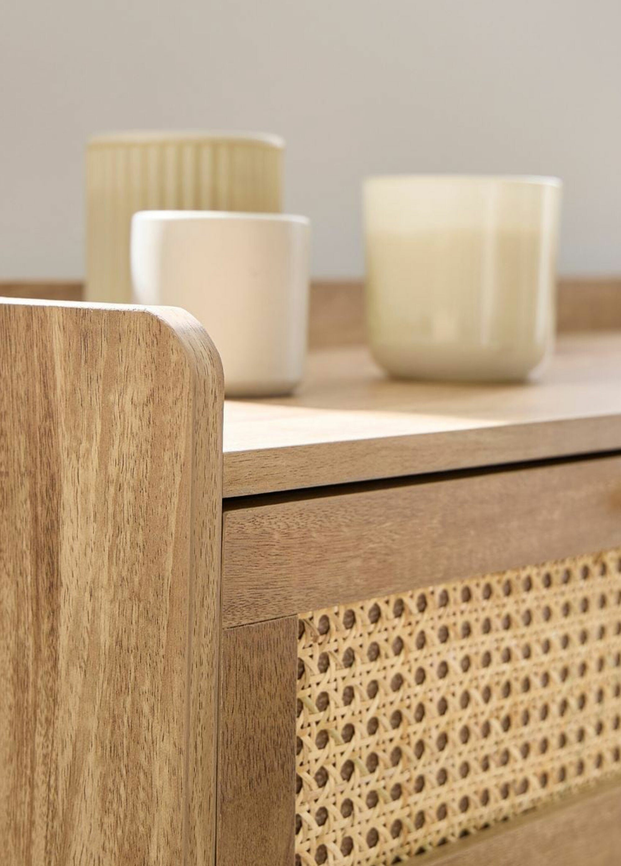 PALMO Commode 6 tiroirs cannage rotin BEIGE CAL-14748133 DE3