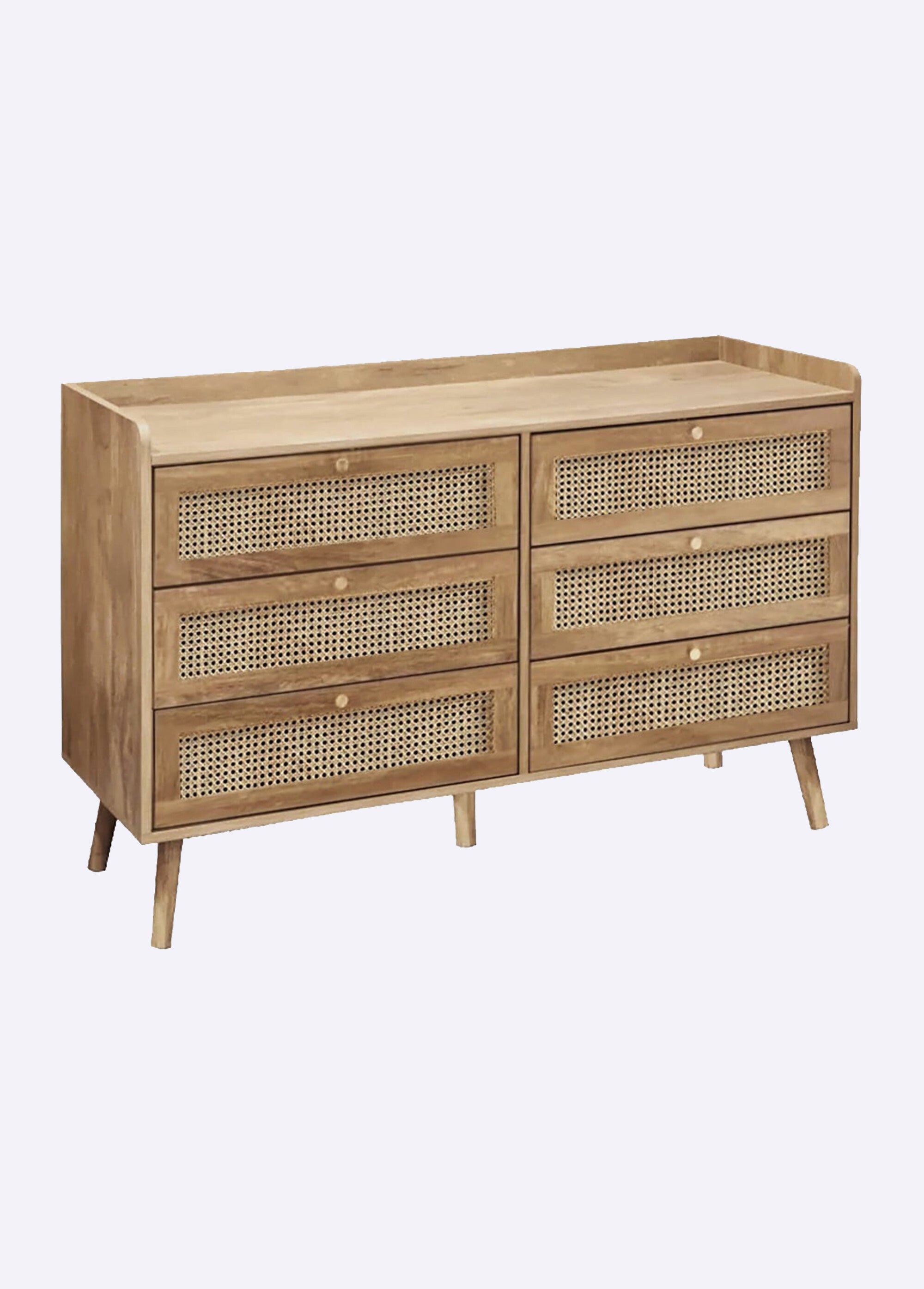 PALMO Commode 6 tiroirs cannage rotin
