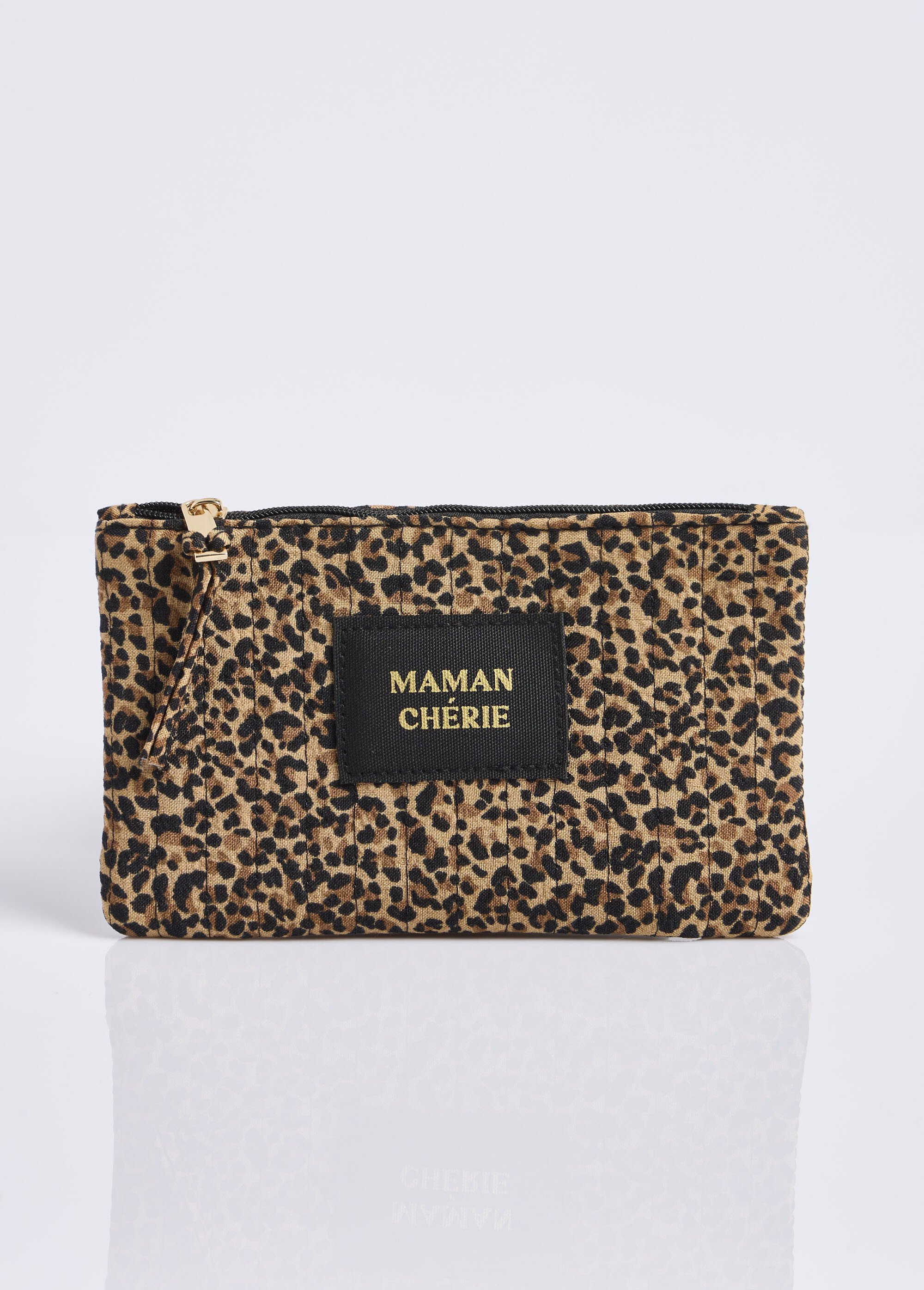 Porte monnaie à message, motif animalier Femme Marron MILLMPOCHETTE2 FA1