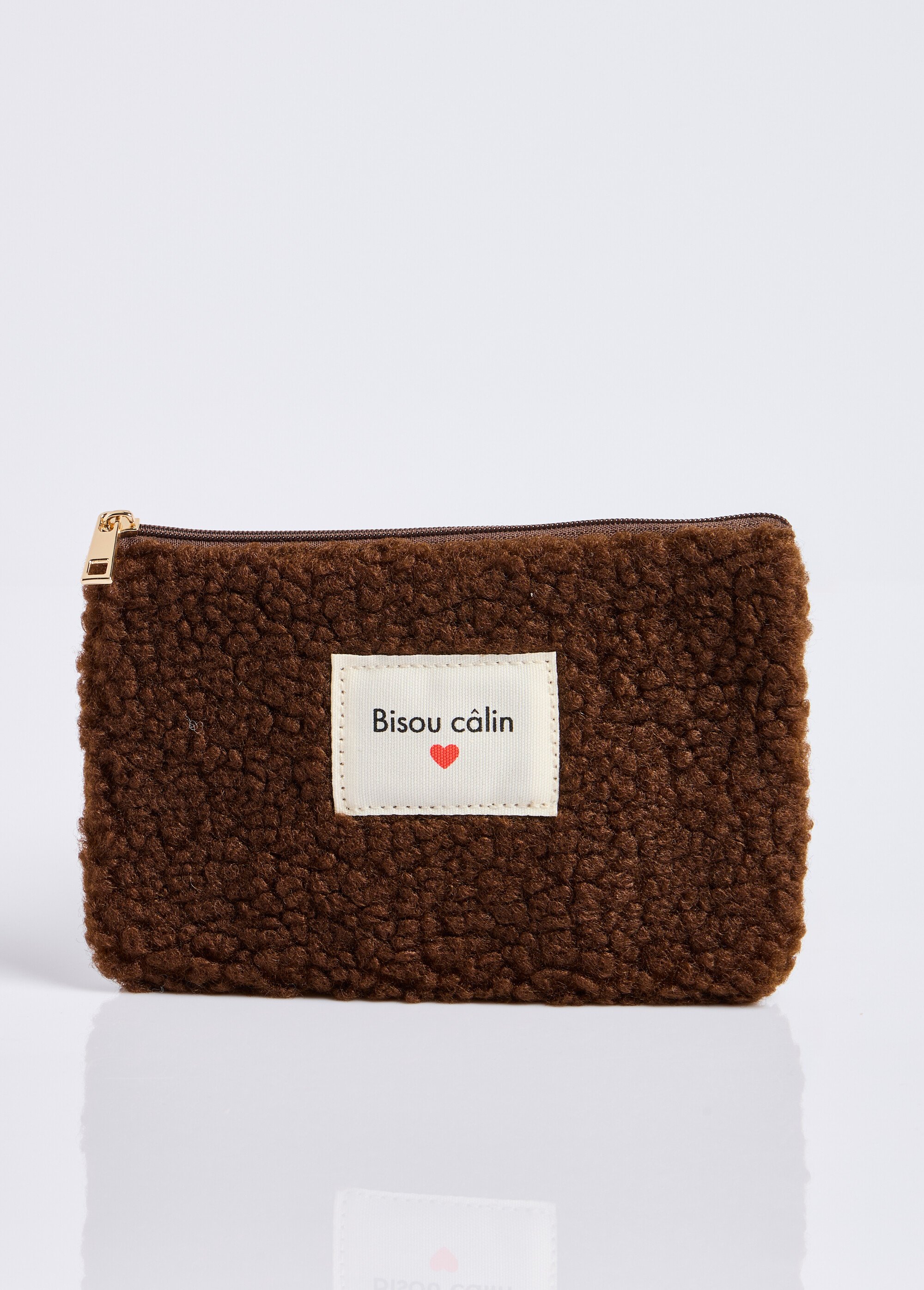 Porte monnaie fourrure, Bisou câlin Femme Marron MILLMPOCHETTE1 FA1