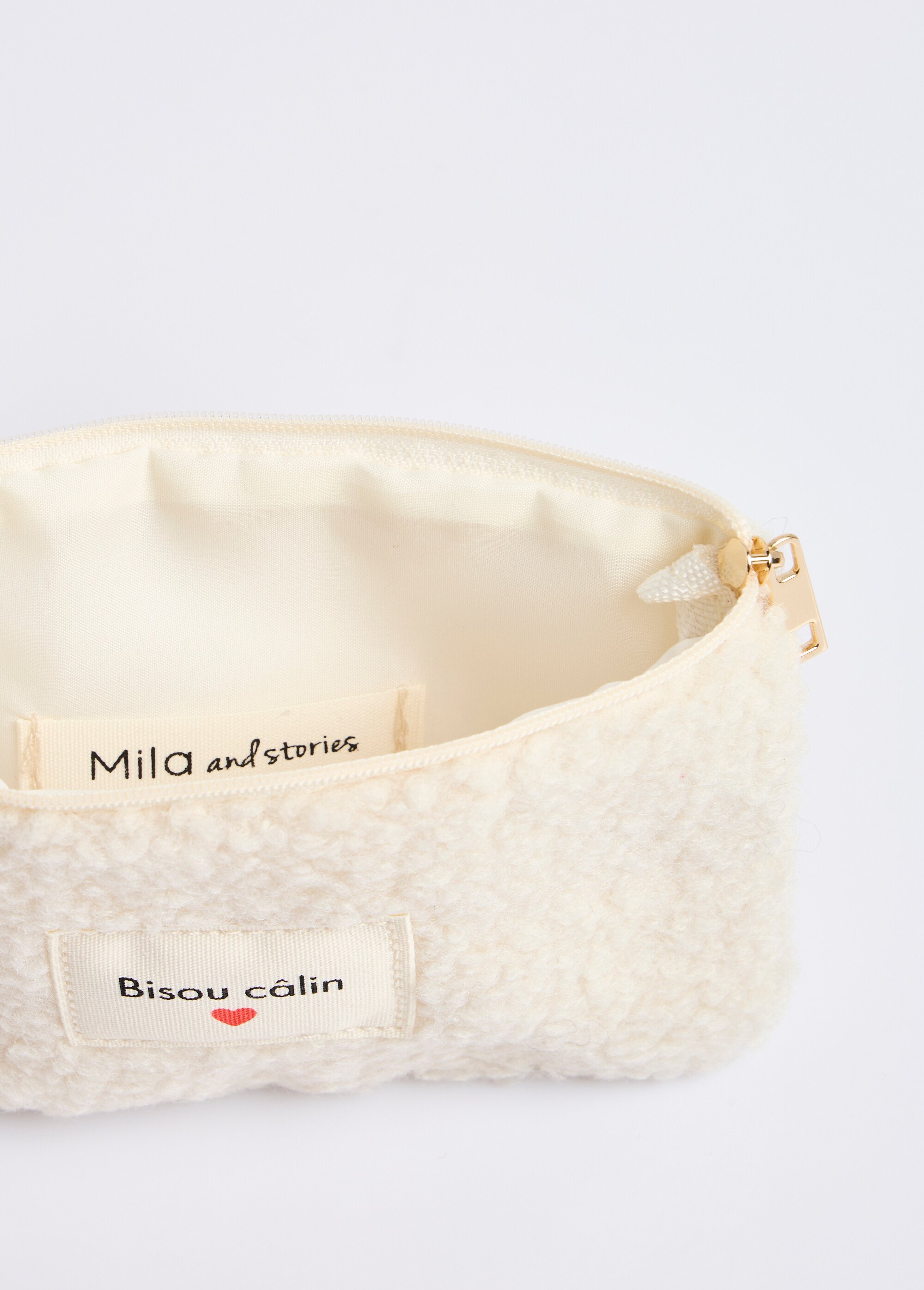 Porte monnaie fourrure, Bisou câlin Femme Beige MILLMPOCHETTE1 DE1