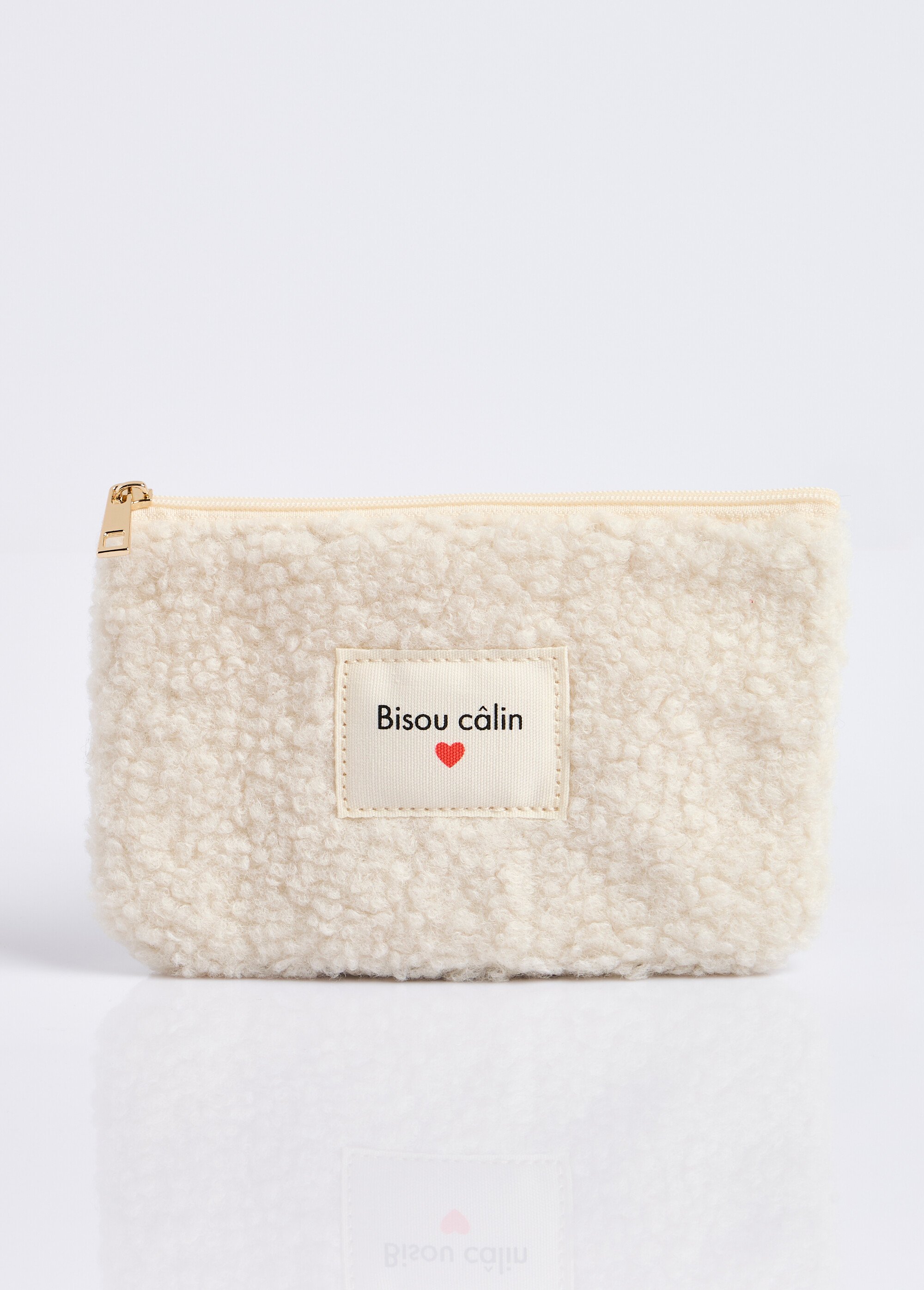 Porte monnaie fourrure, Bisou câlin Femme Beige MILLMPOCHETTE1 FA1