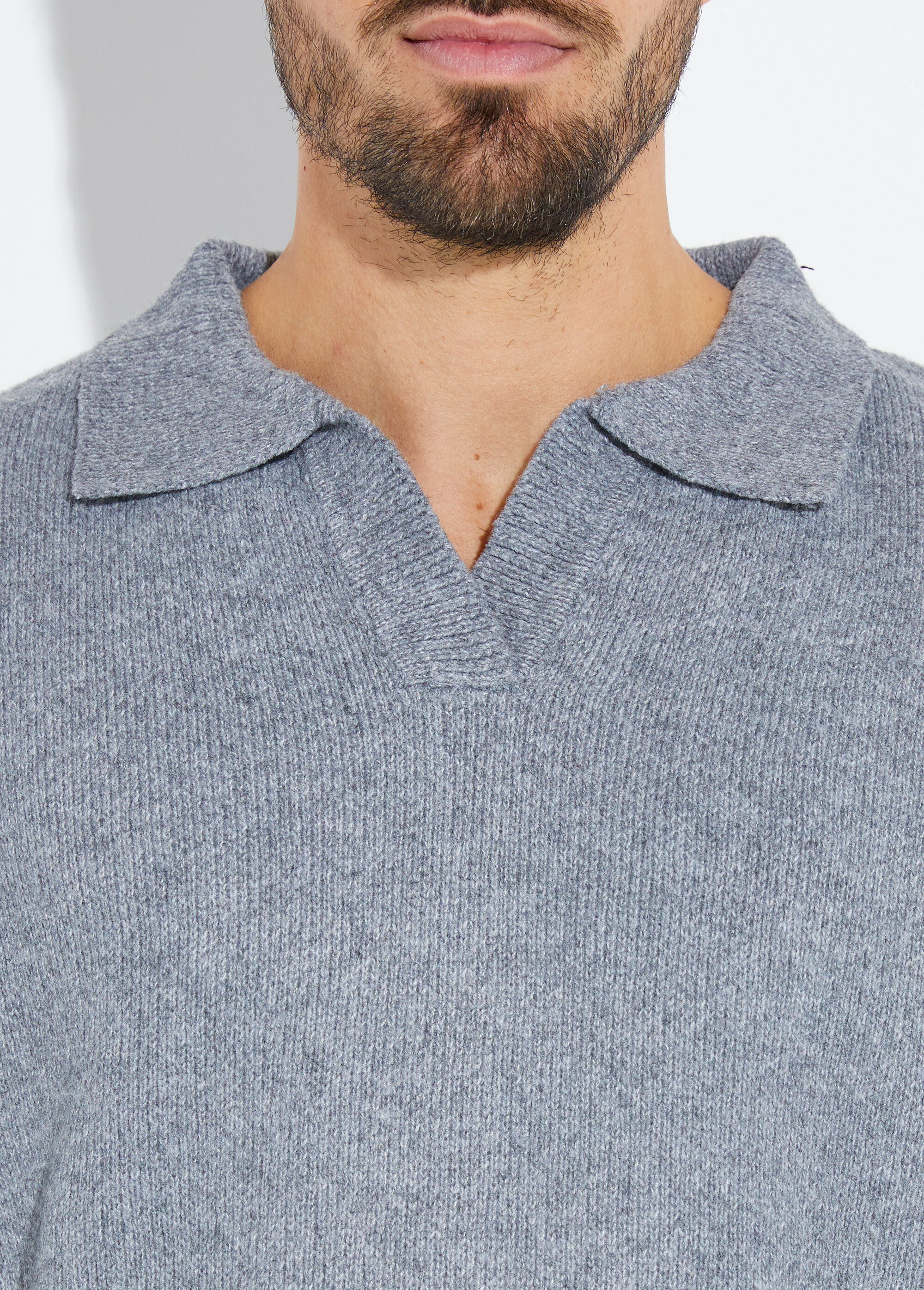 Pull en maille avec col polo