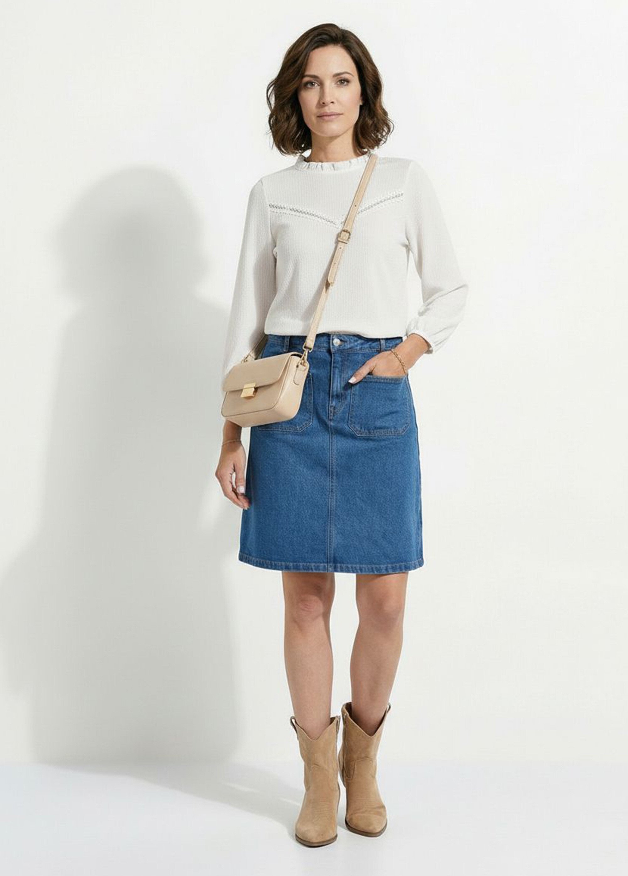 Sac besace en cuir Femme Beige UMEUR SI1