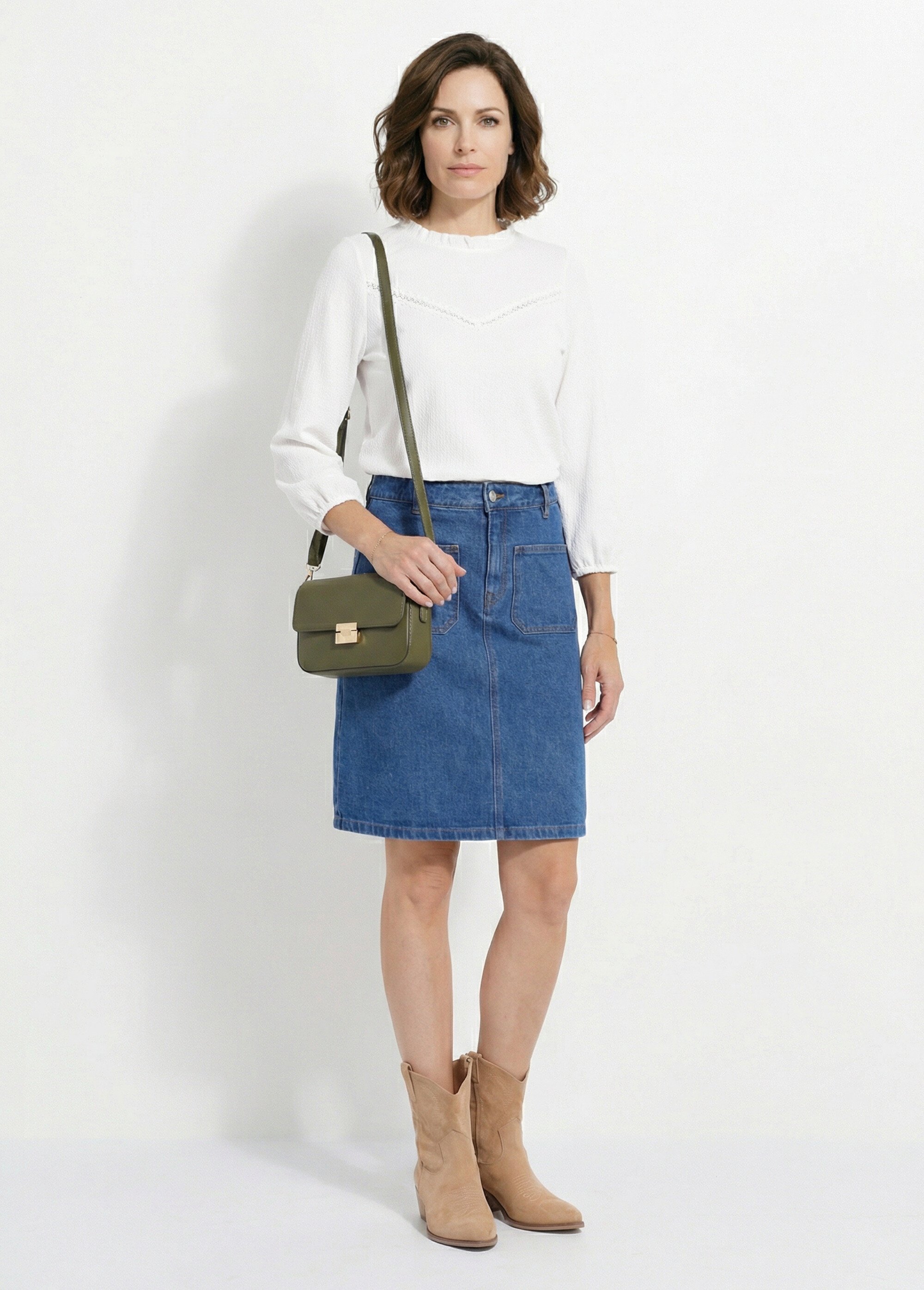 Sac besace en cuir Femme Vert UMEUR SI1