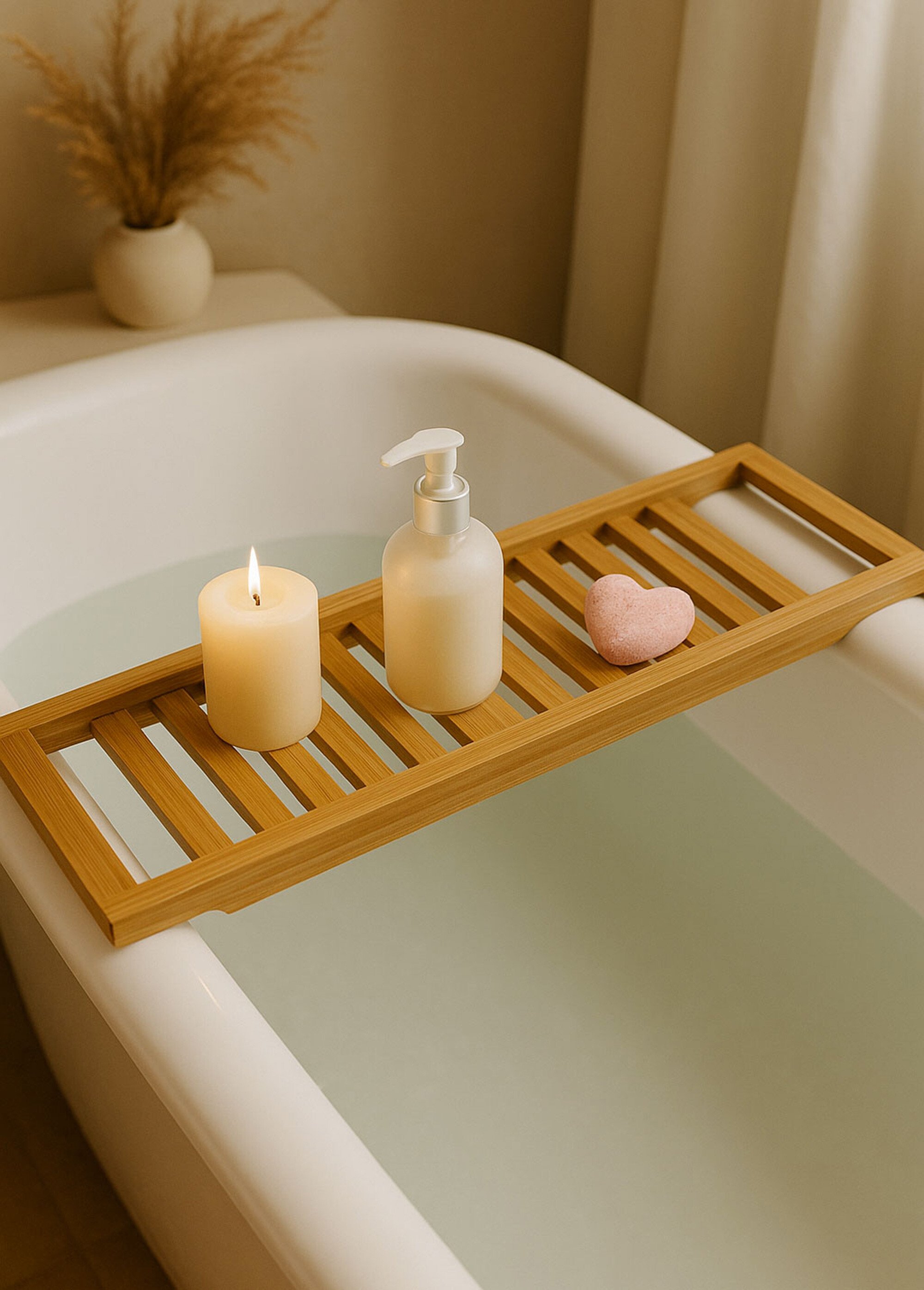 Tablette pont de baignoire en bambou Beige KP-784610500 SF1