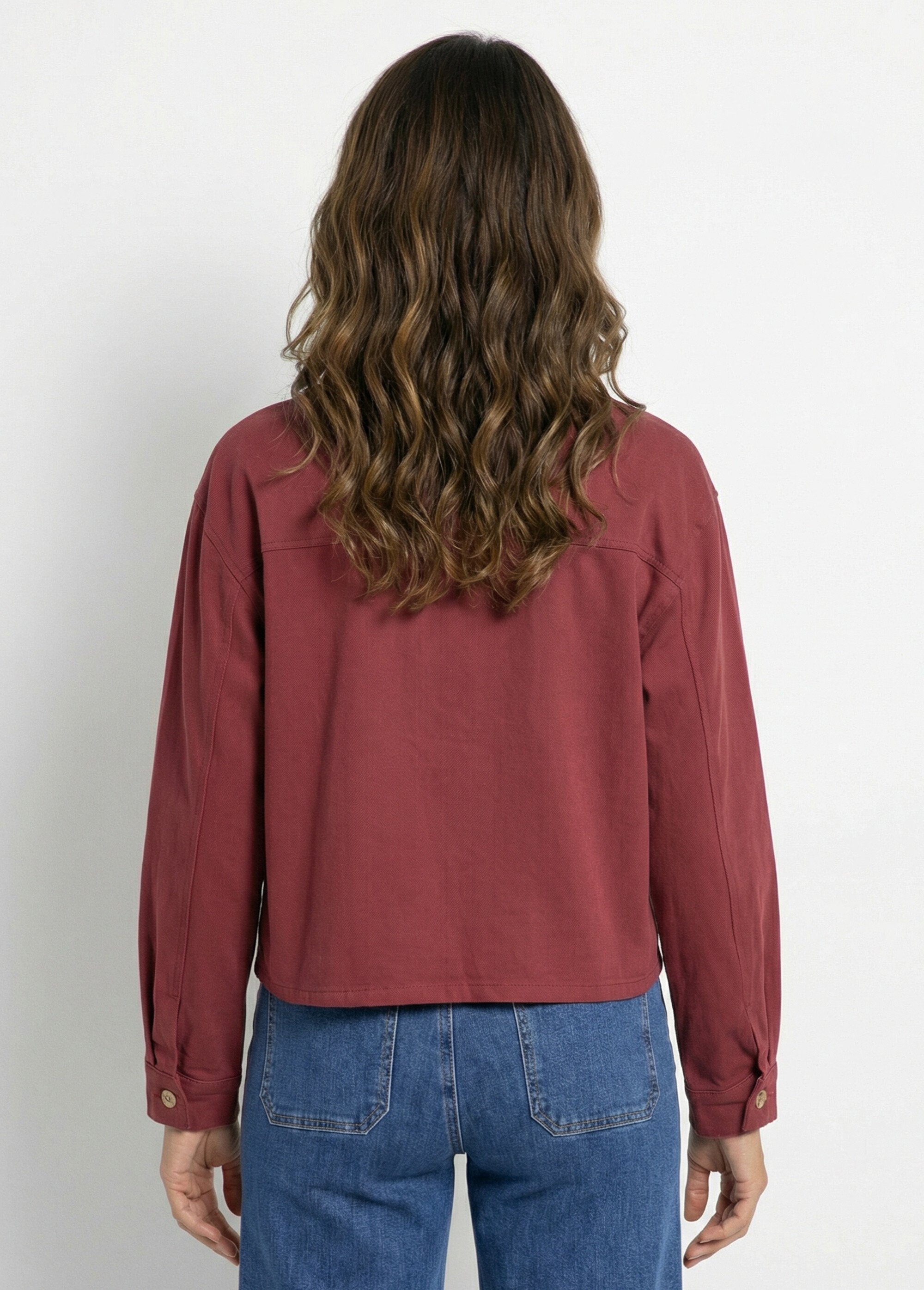 Veste courte en denim, détails ajourés