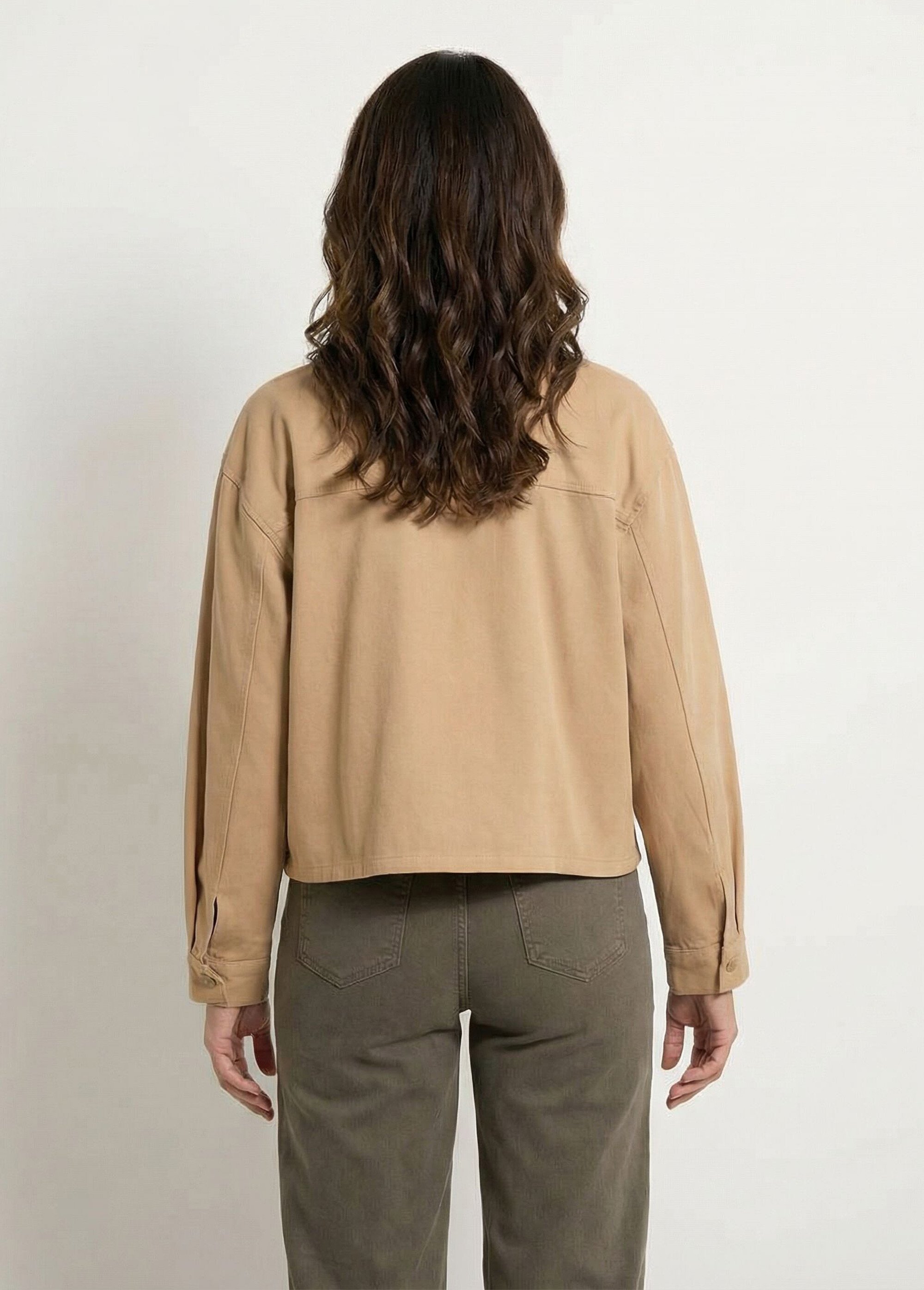 Veste courte en denim, détails ajourés