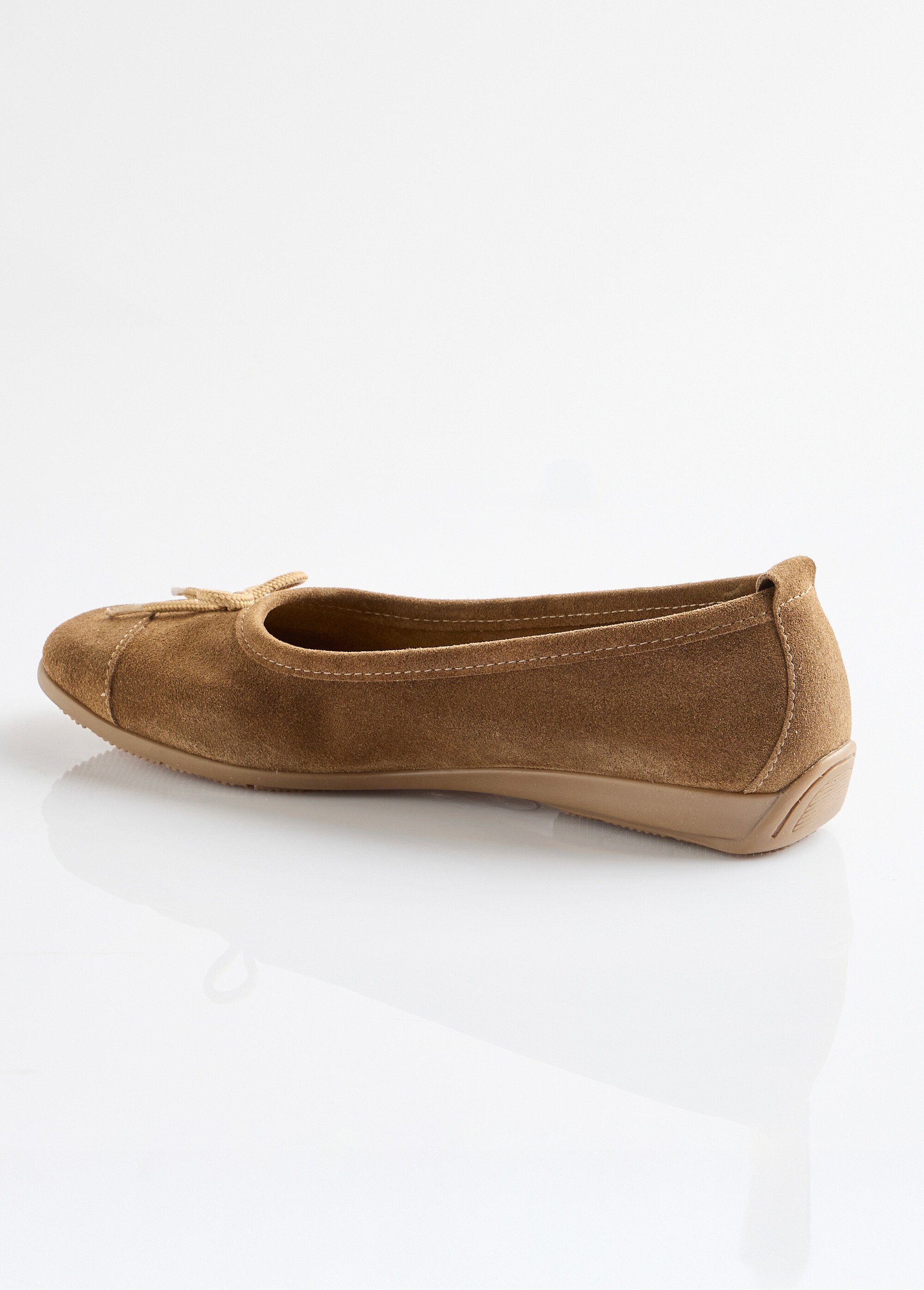 Ballerines souples largeur confort cuir velours Femme Marron OMBELIE DO1