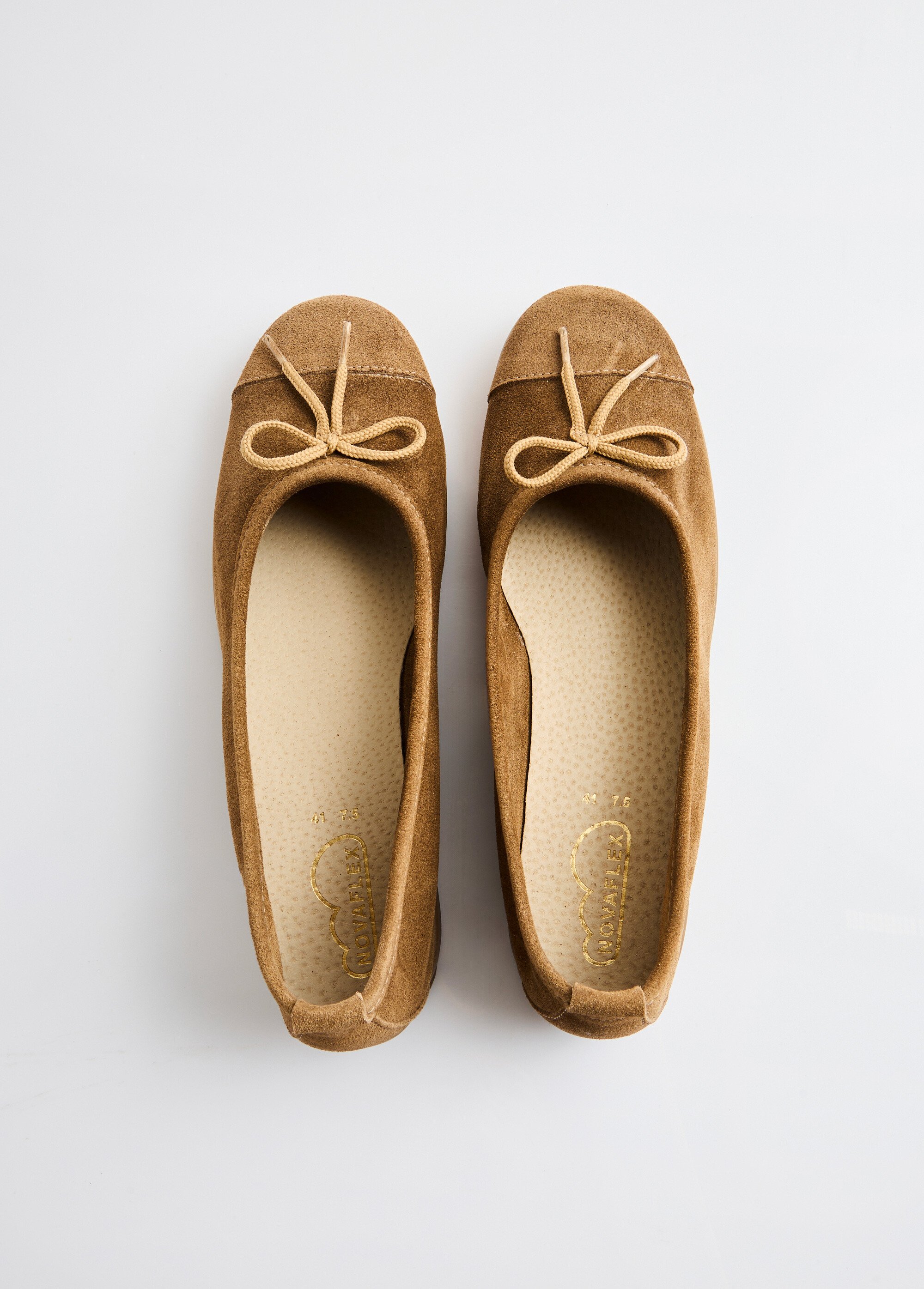 Ballerines souples largeur confort cuir velours Femme Marron OMBELIE OV1