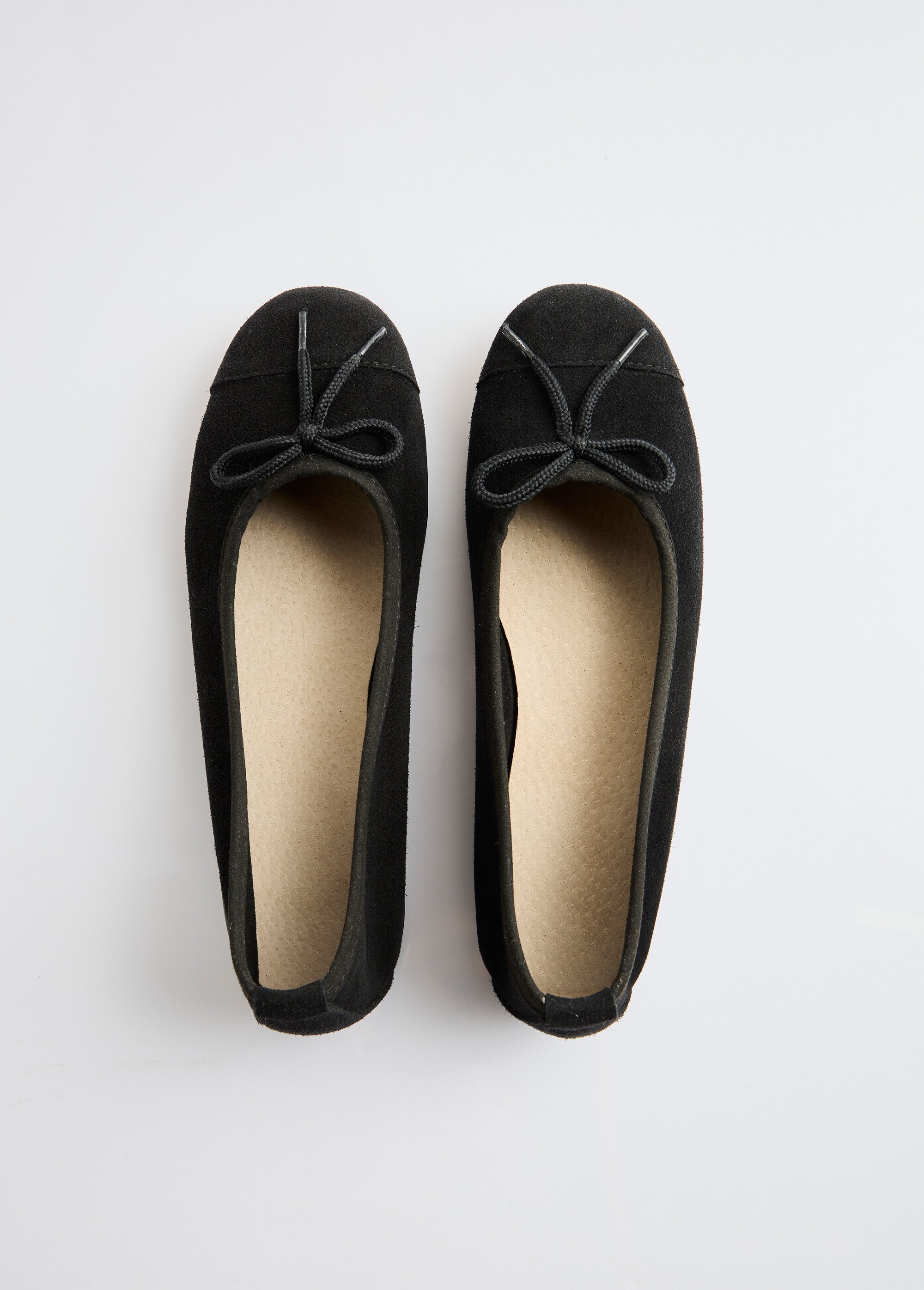 Ballerines souples largeur confort cuir velours Femme Noir OMBELIE OV1