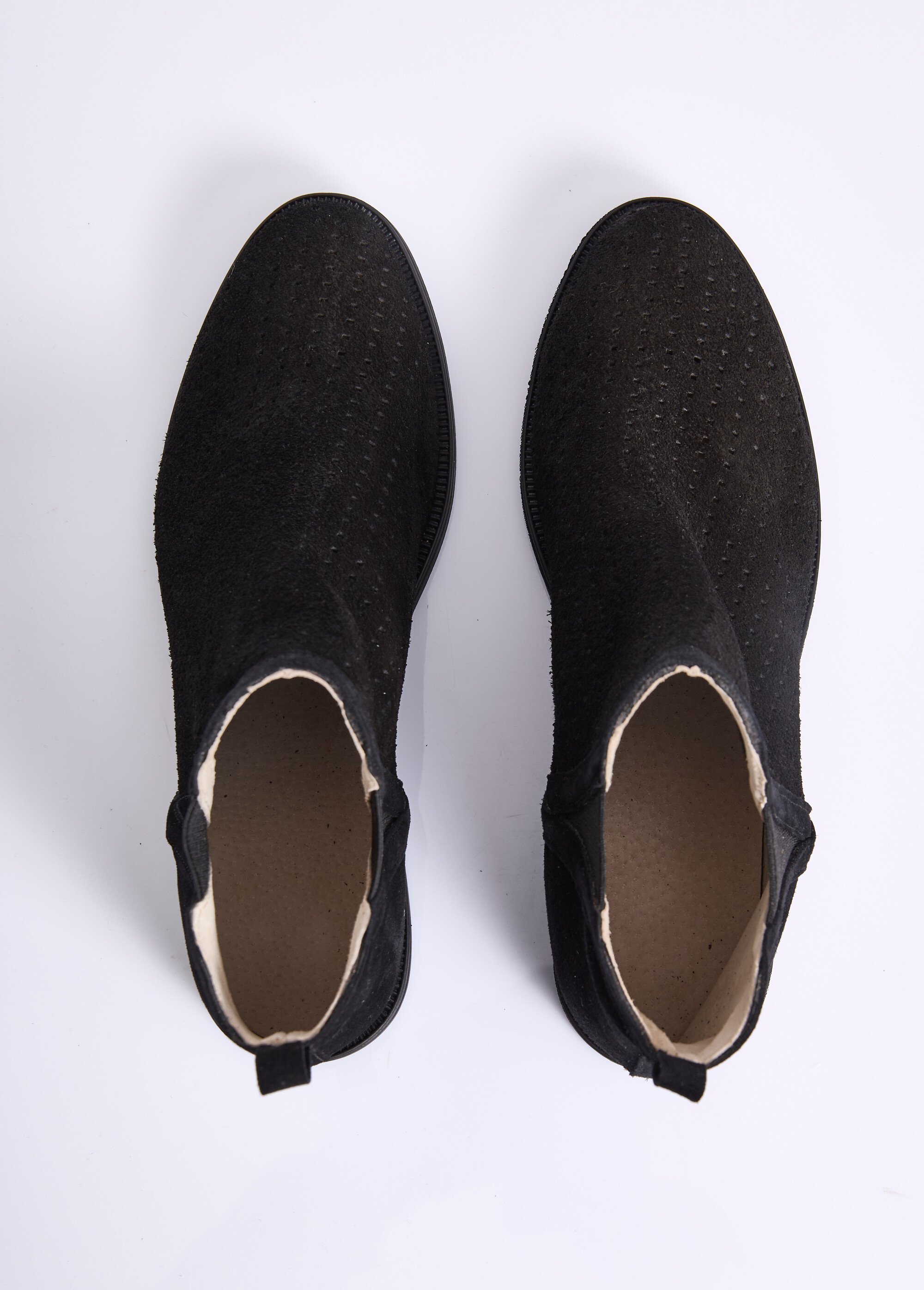 Boots perforées élastiquées cuir Femme Noir ORANE OV1