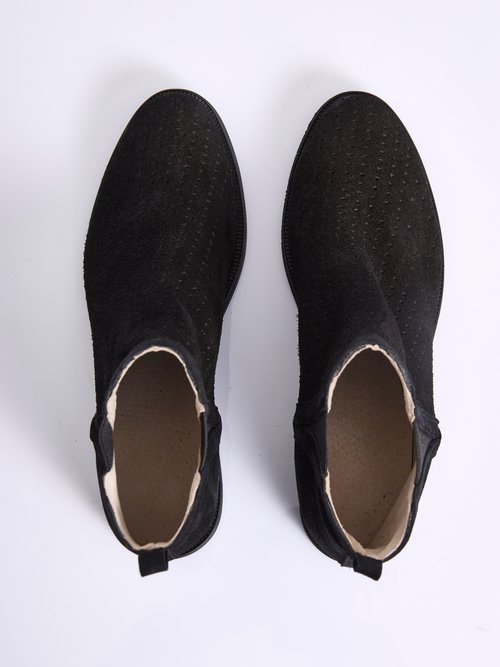 Boots perforées élastiquées cuir Femme Noir ORANE OV1