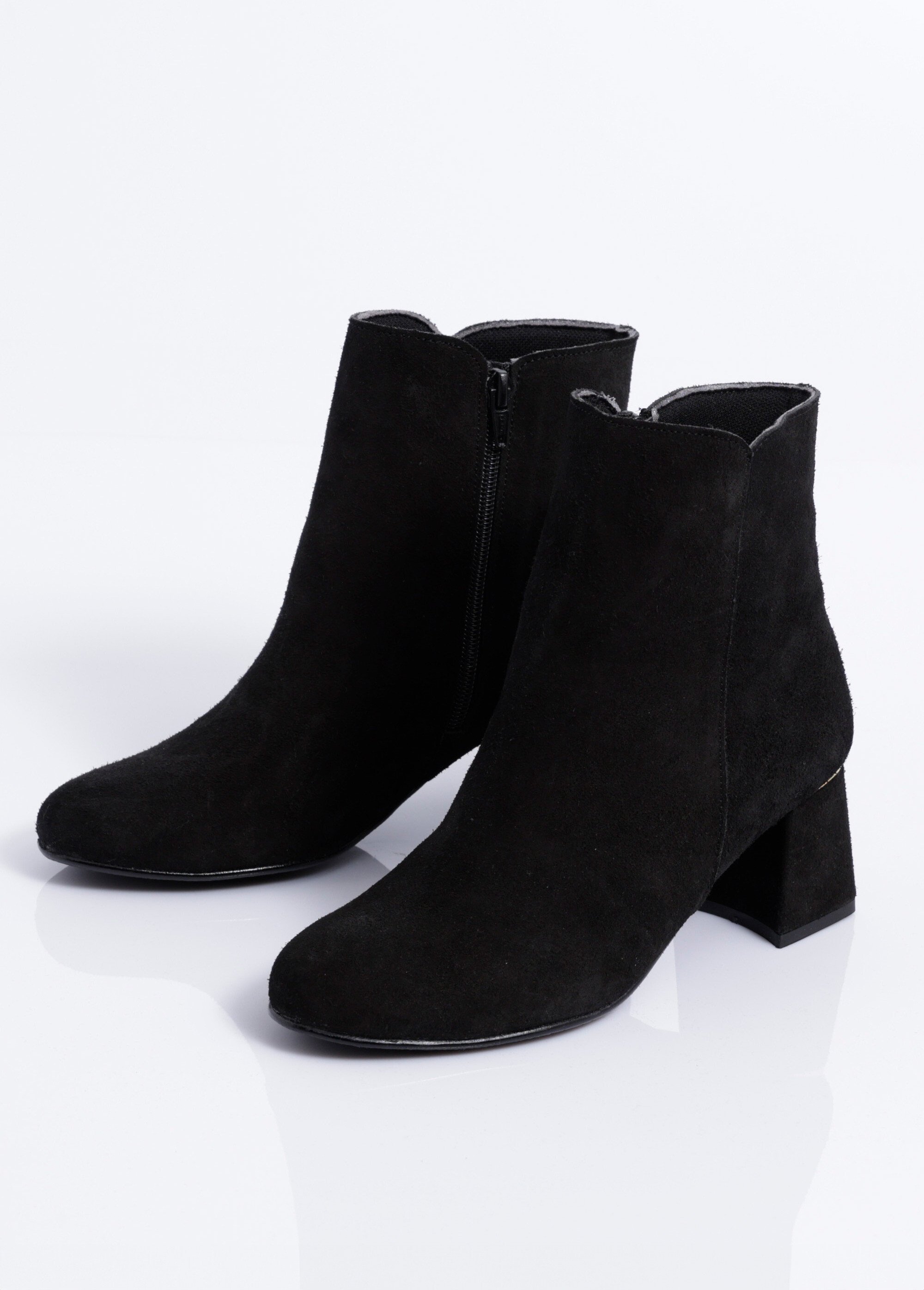 Boots zippées cuir velouté