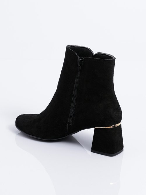 Boots zippées cuir velouté Femme Noir OCILIA DO1