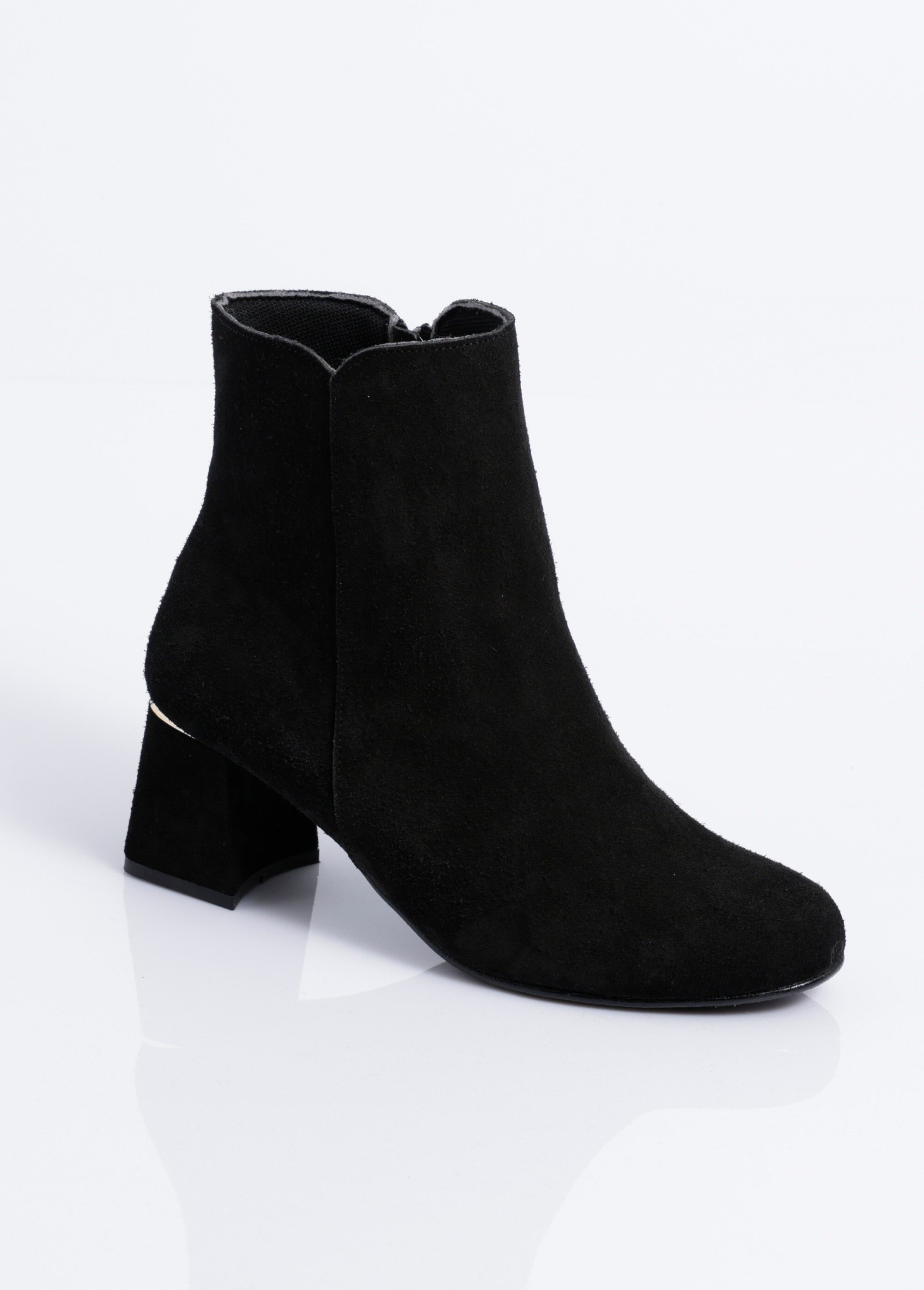 Boots zippées cuir velouté