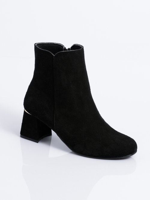 Boots zippées cuir velouté Femme Noir OCILIA FA1