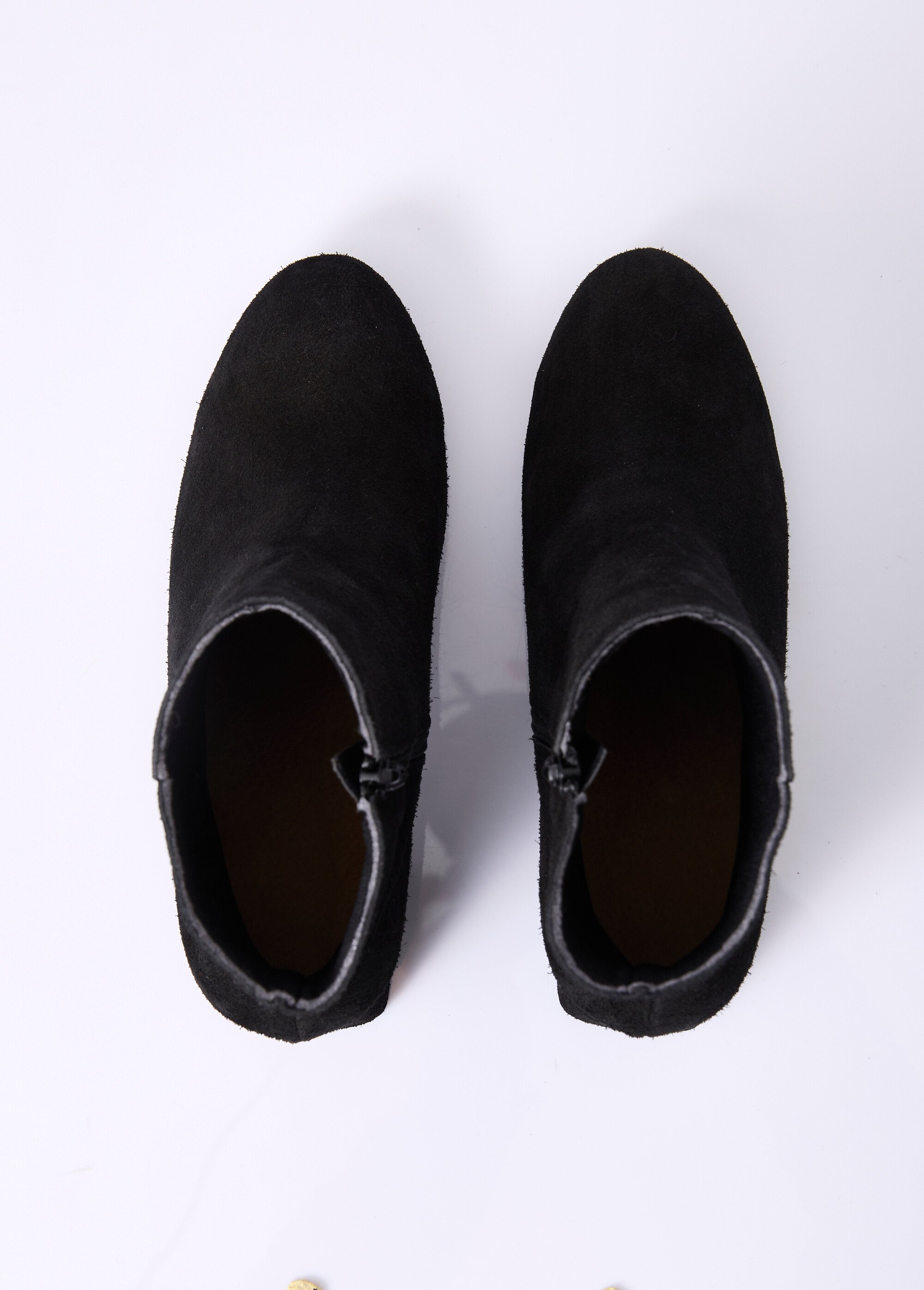 Boots zippées cuir velouté Femme Noir OCILIA OV1