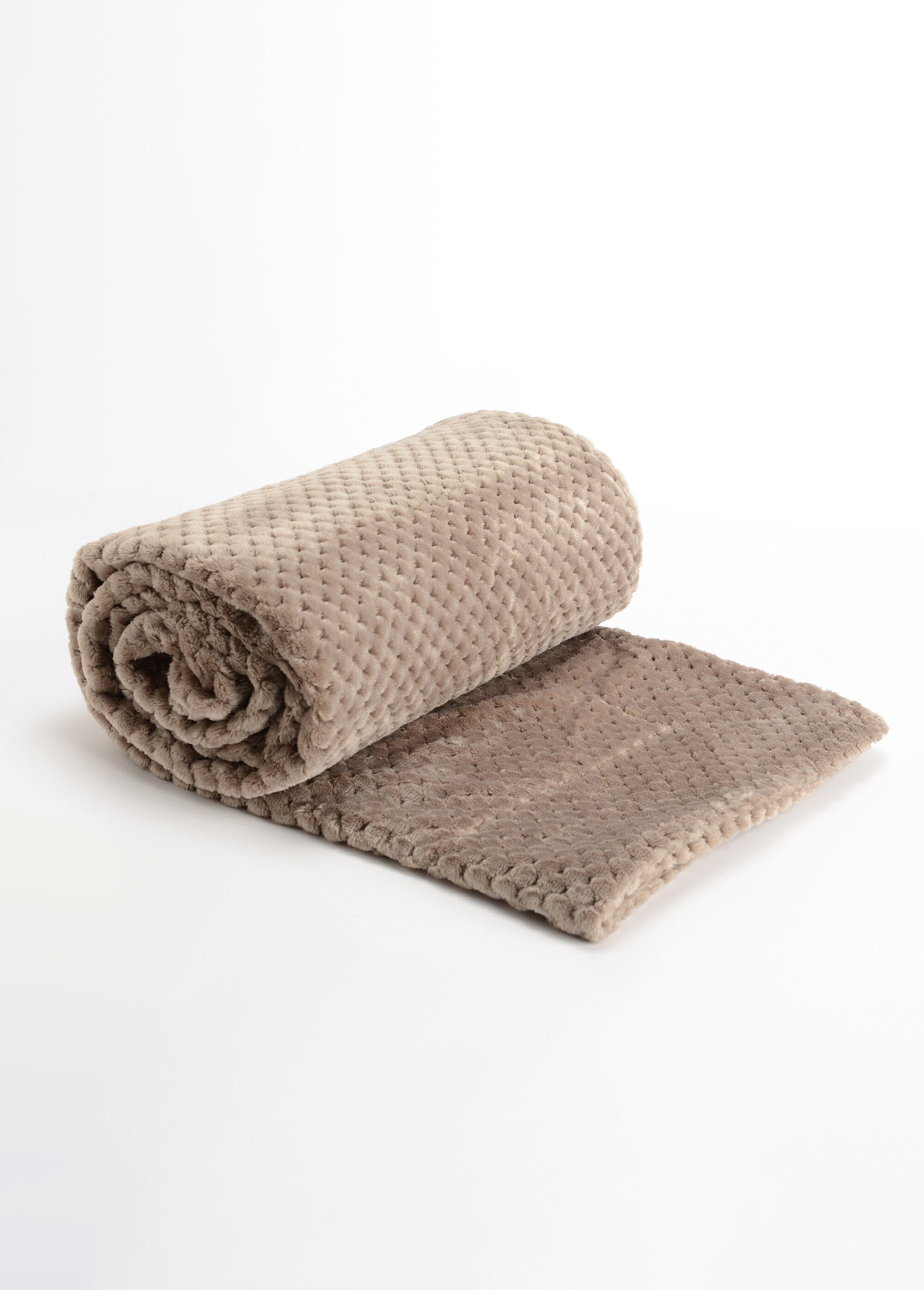 Plaid déco chaud en polaire reliefé