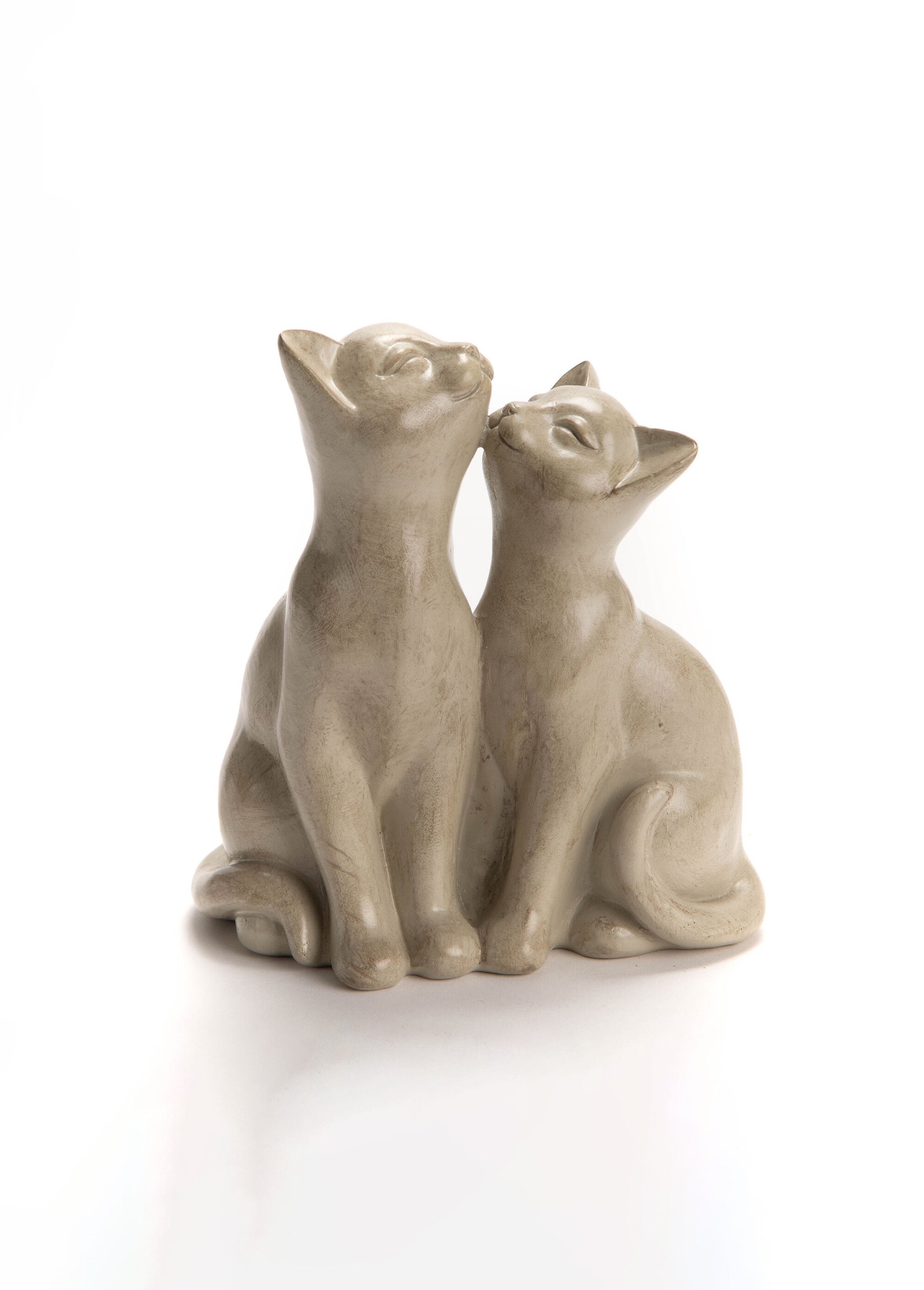 Sujet à poser résine couple de chats