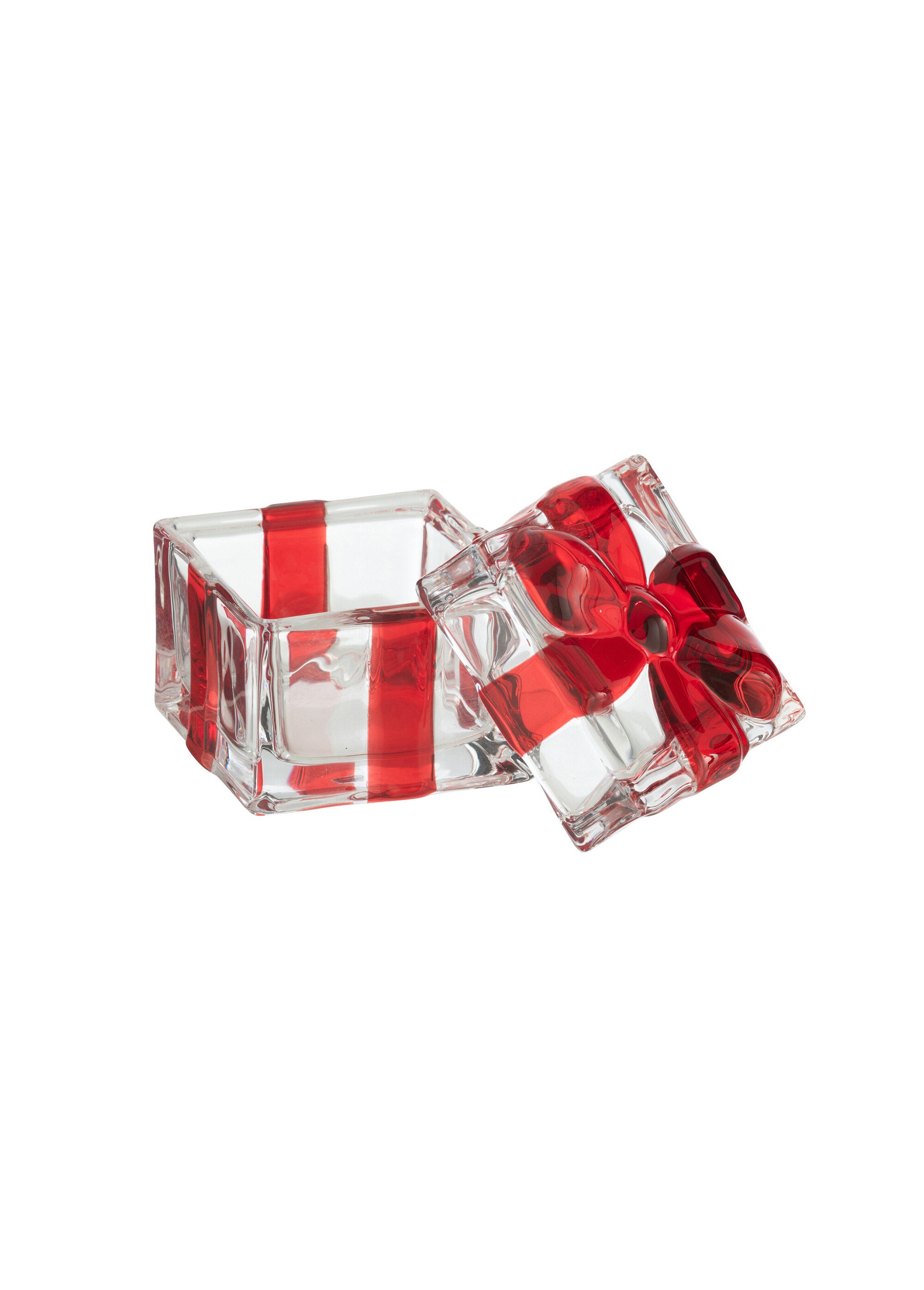 Boite deco en verre cadeau avec noeud