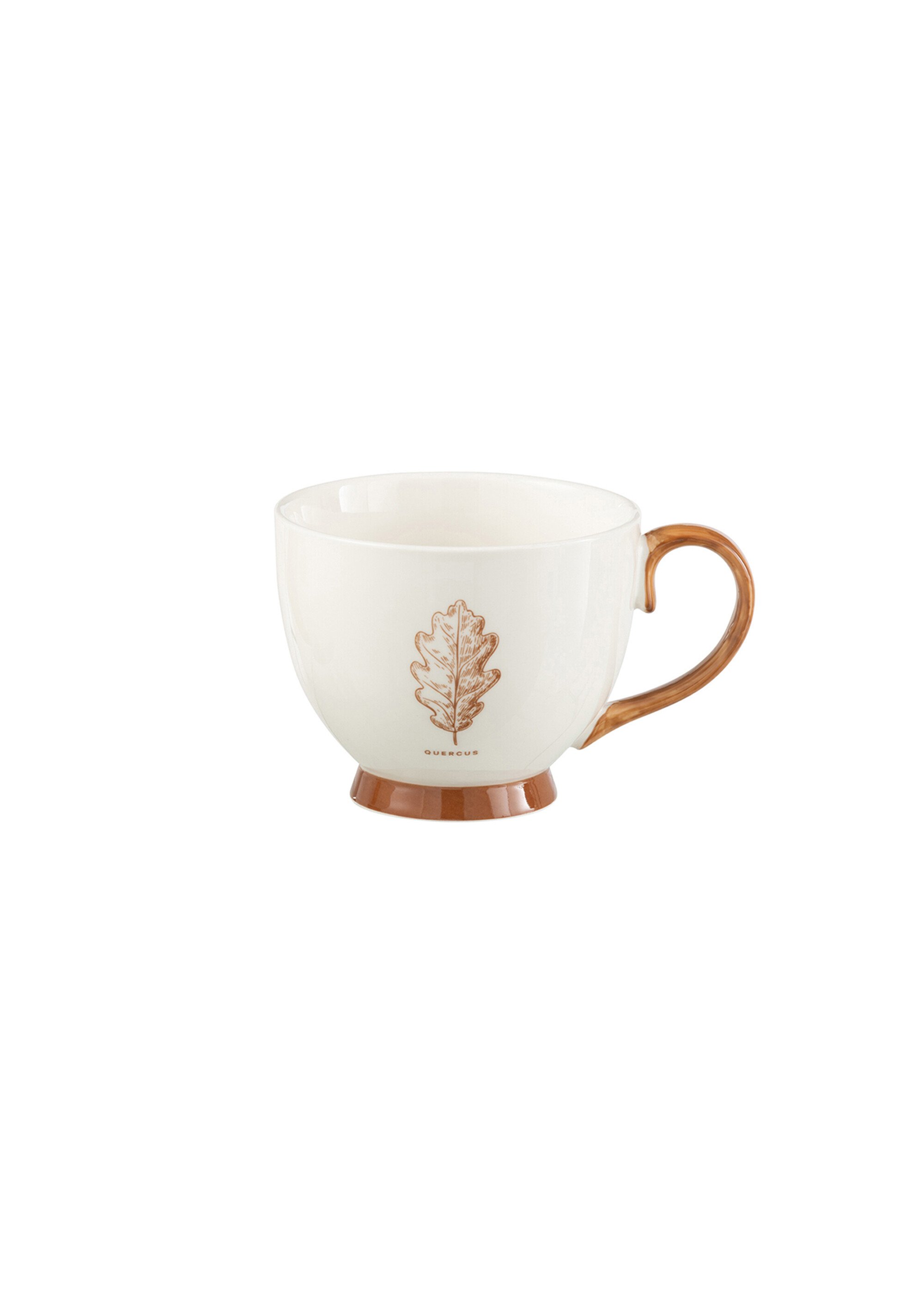 Set de 2 tasses à anse décor feuille