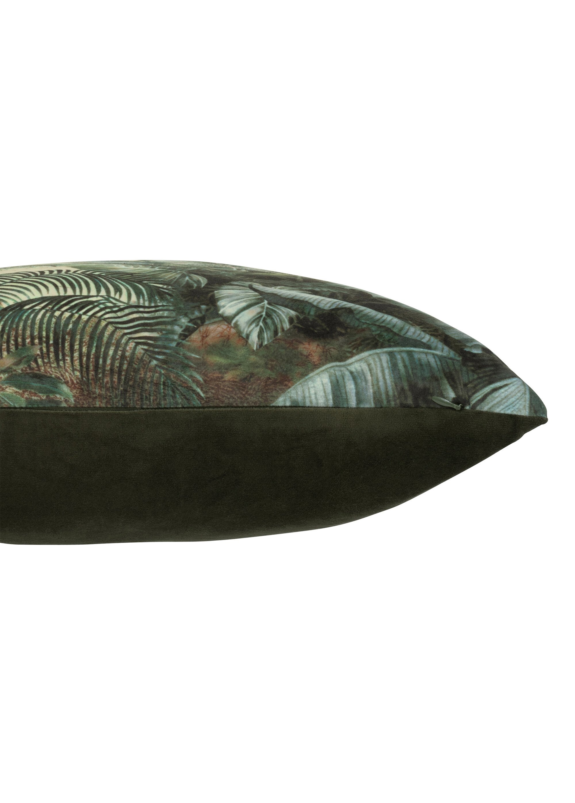 Coussin carré en velours imprimé jungle
