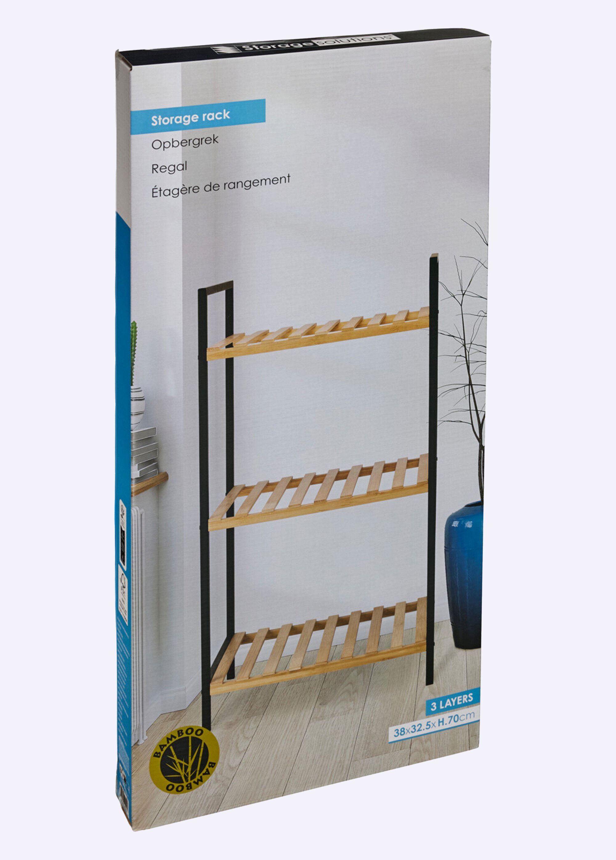 Etagère rangement 3 niveaux métal bois