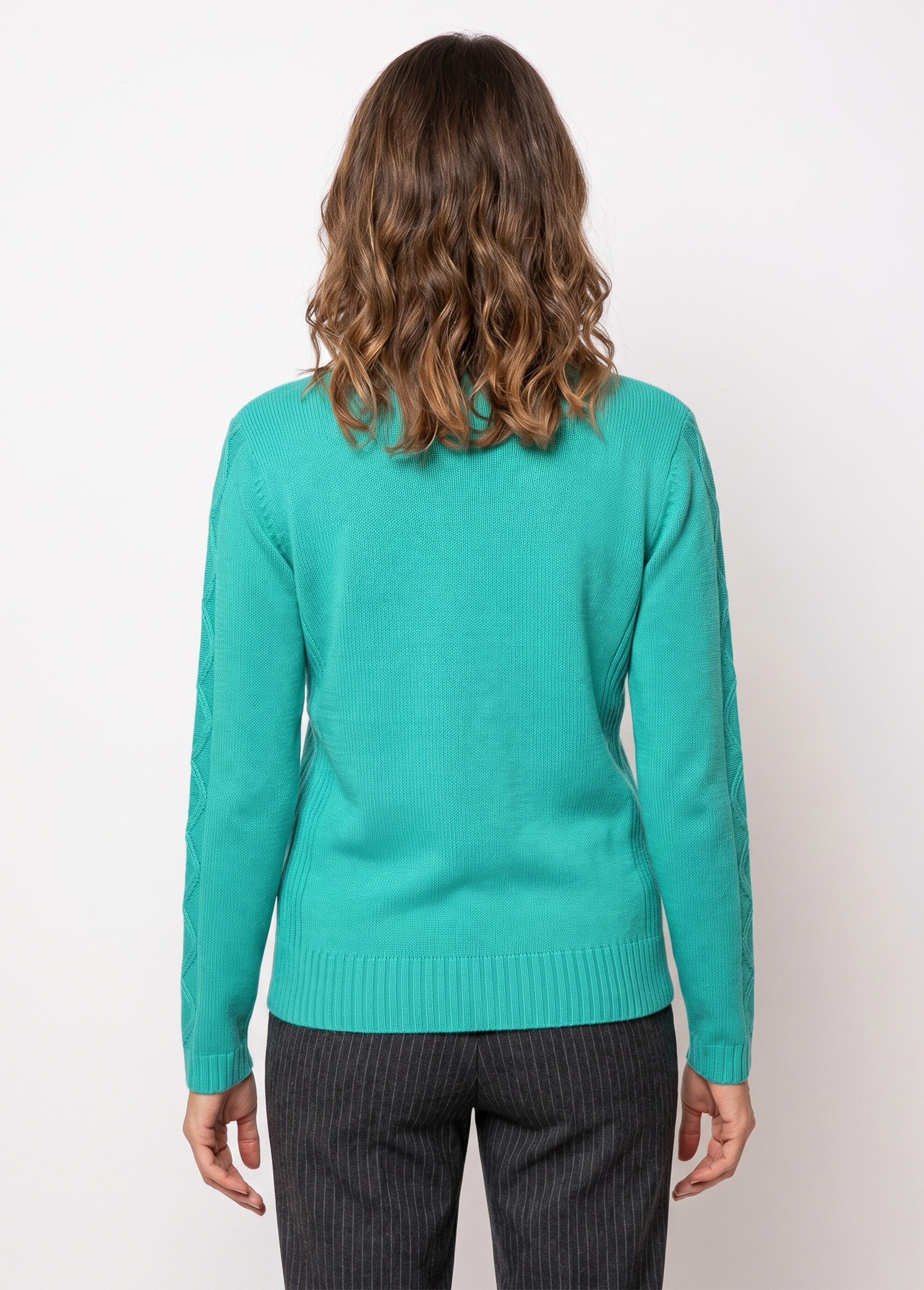 Gilet zippé uni mi-long maille épaisse