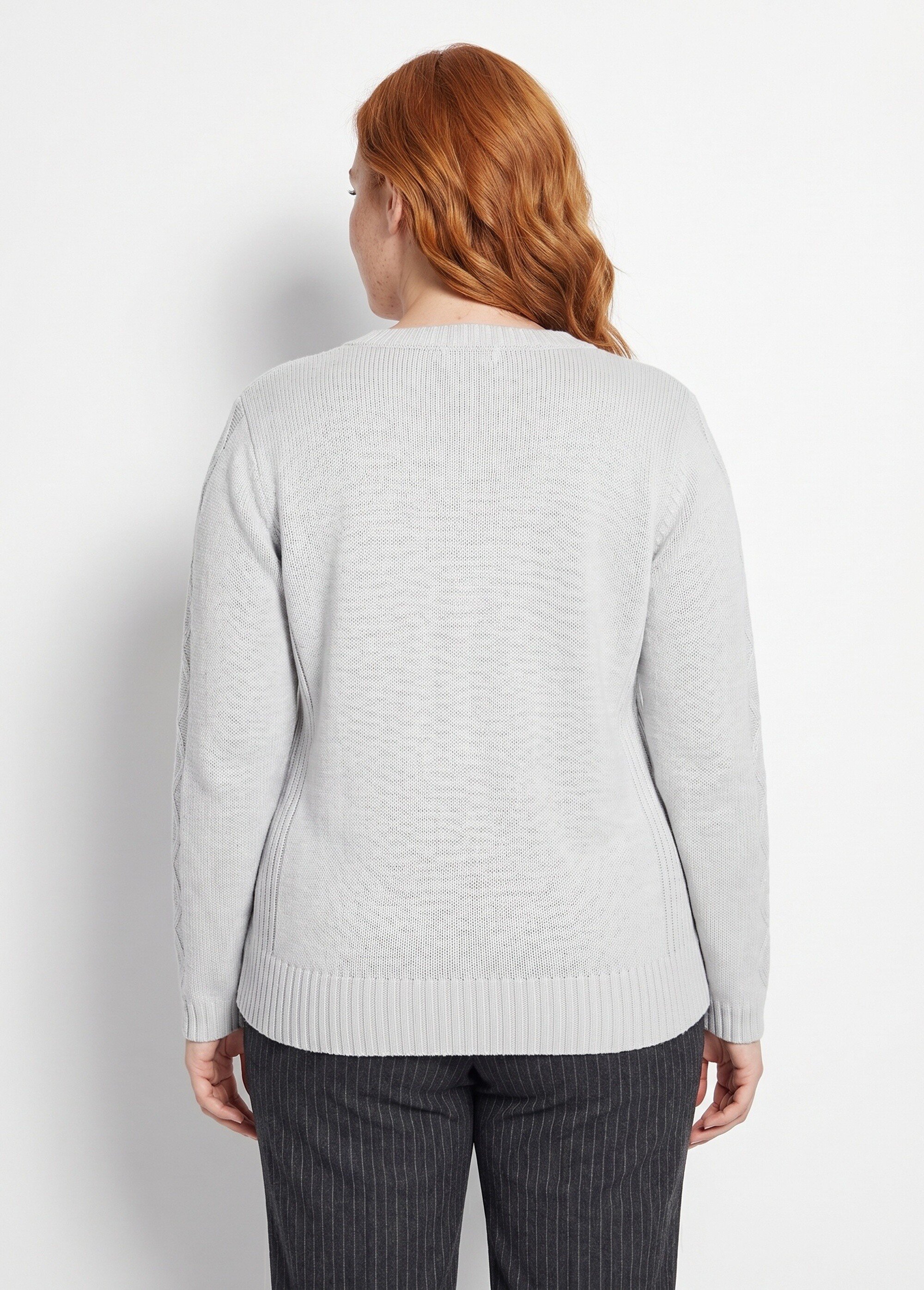 Gilet zippé uni mi-long maille épaisse