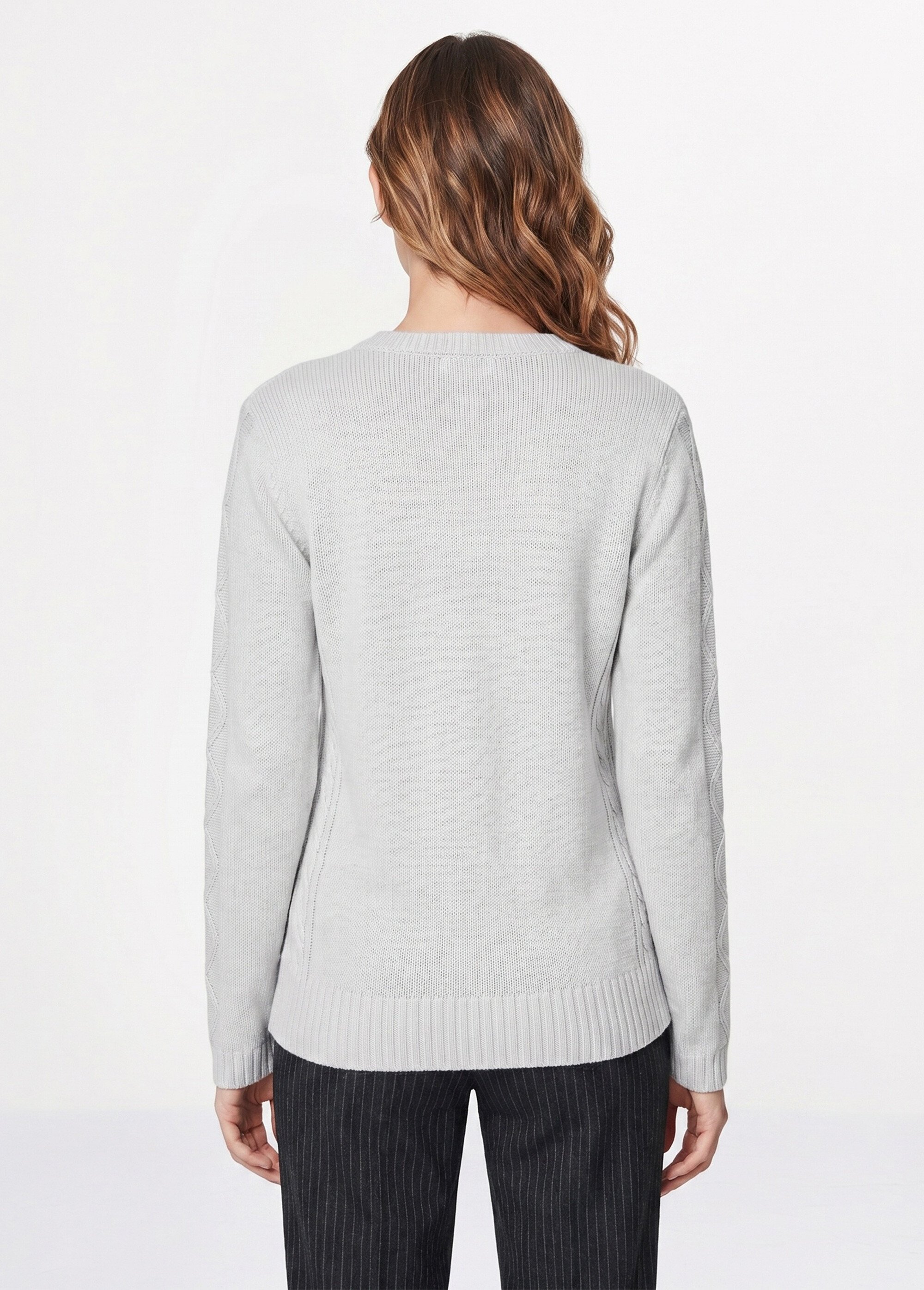 Gilet zippé uni mi-long maille épaisse