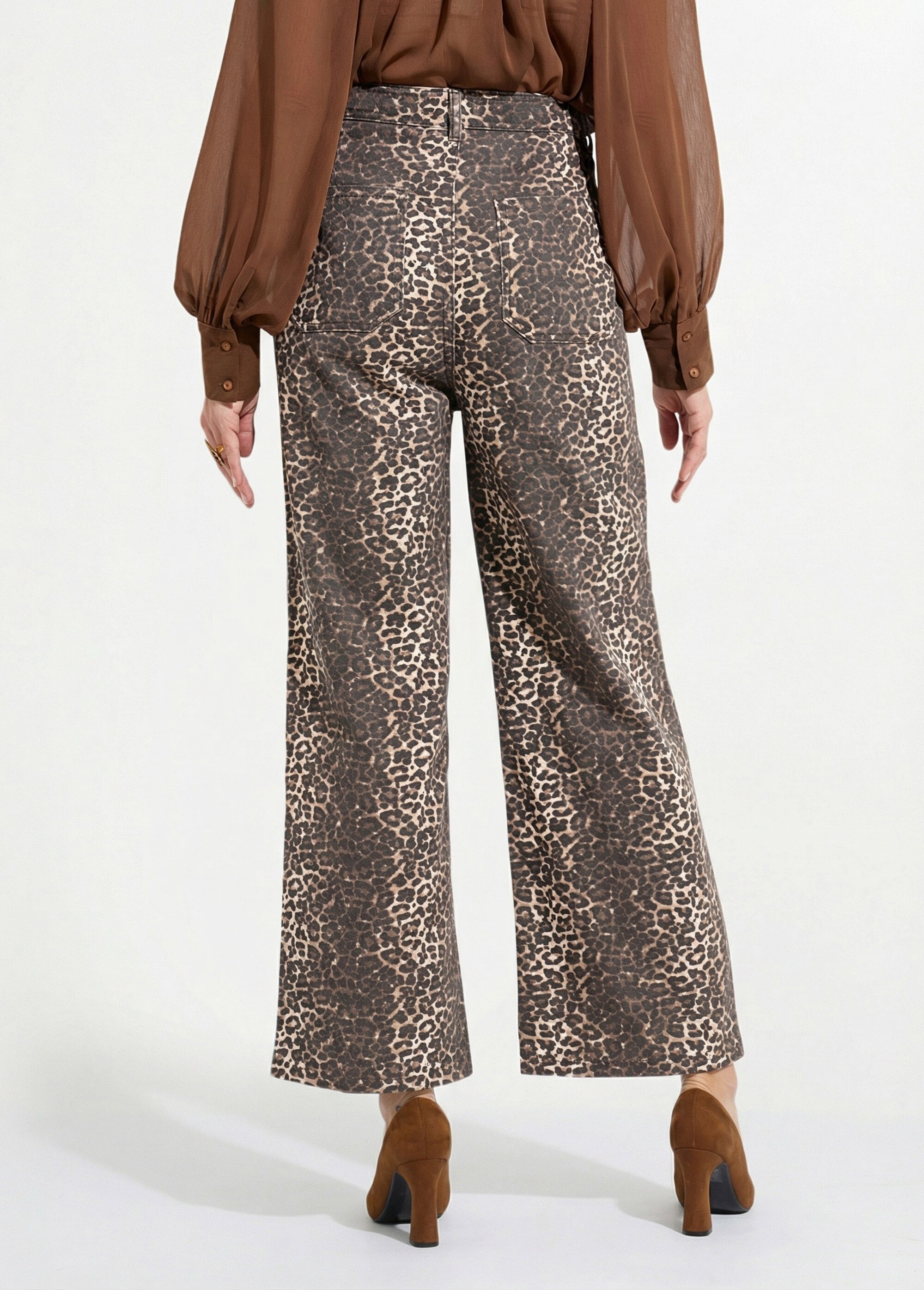 Jean en denim léopard, coupe large