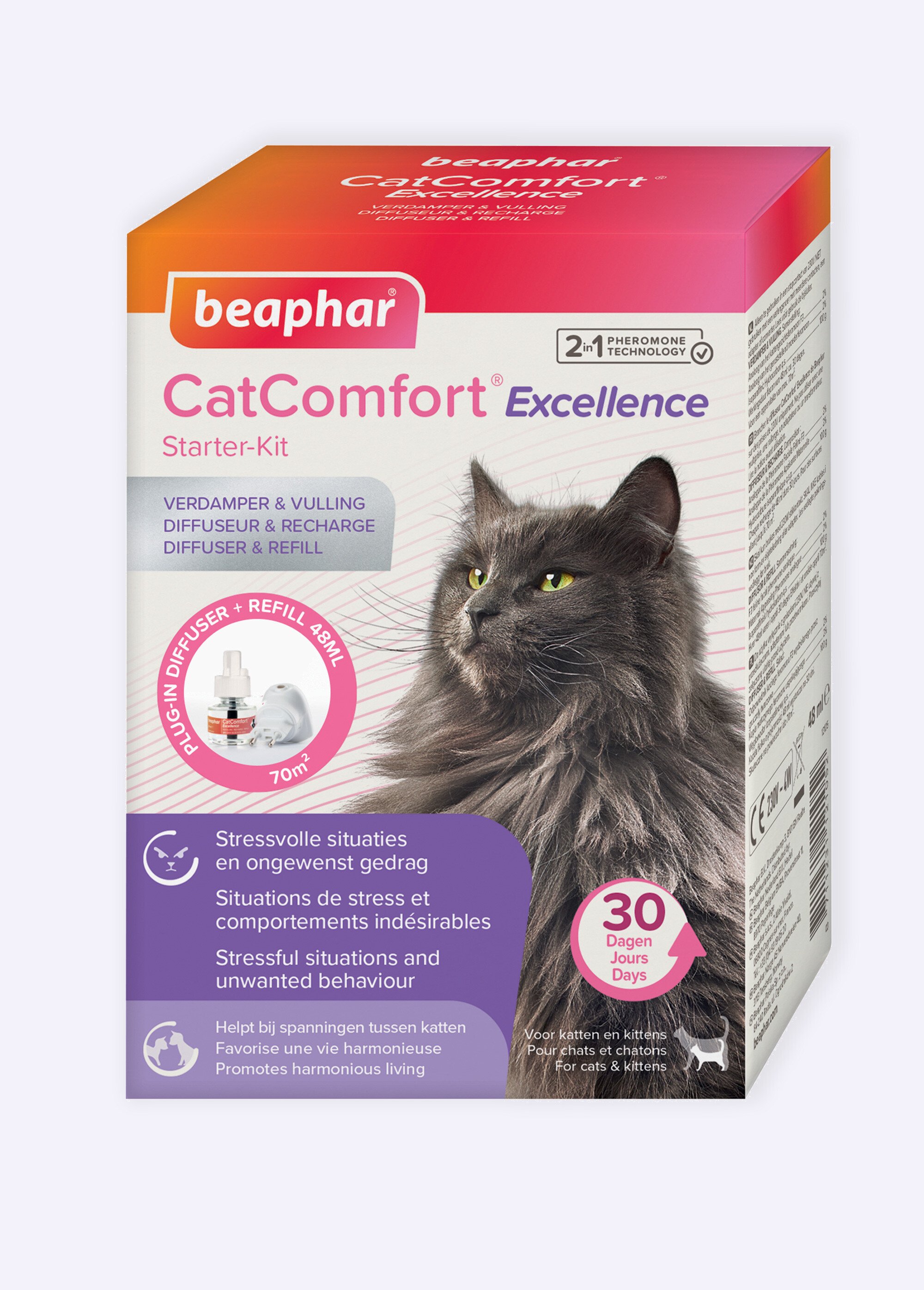 Kit diffuseur anti stress 30J chat/chaton BLANC BEA-12105 FA1