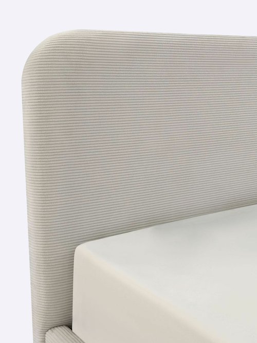 LIVY Lit coffre sommier + tête velours BEIGE CAL-14497133 DE1