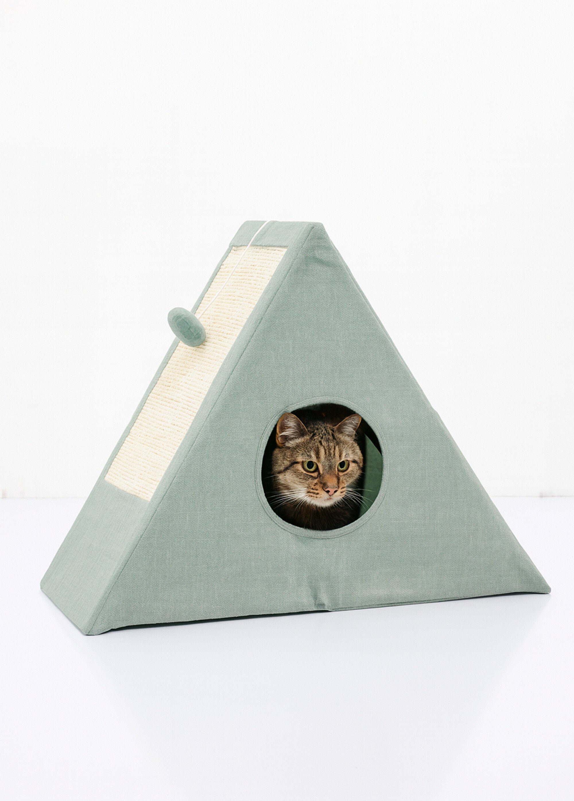 Maisonnette pour chat en tissu VERT KP-491136090 FA1