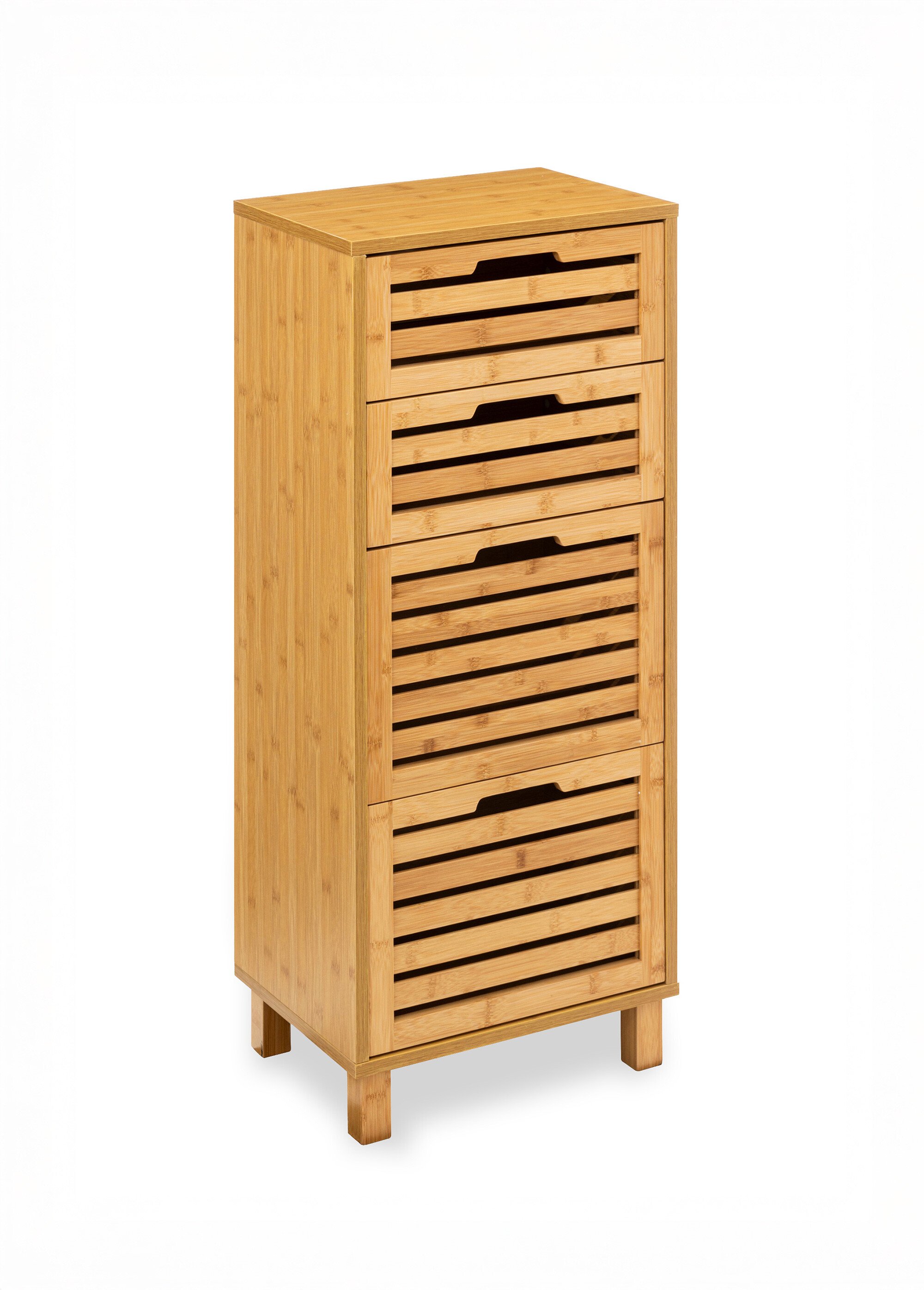 Meuble en bambou avec 4 tiroirs claustra