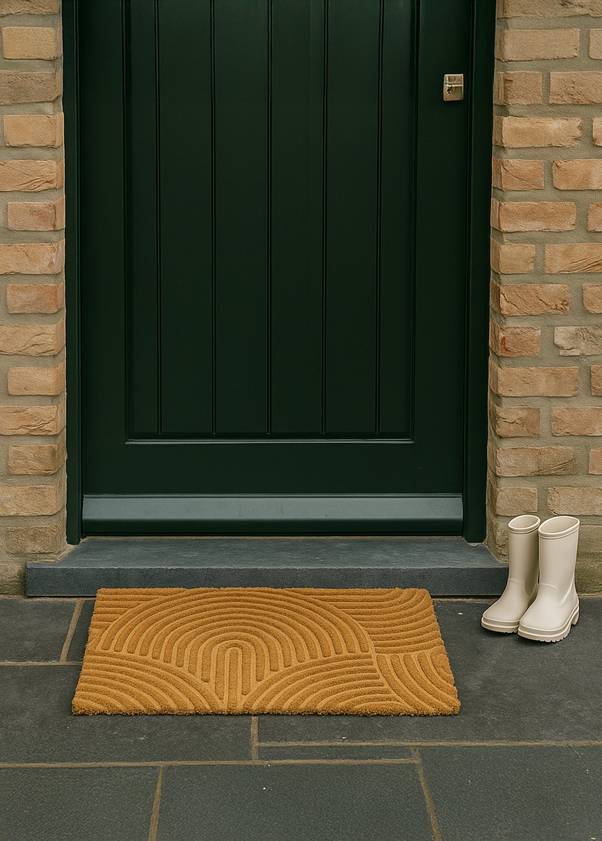 Paillasson coco, arches ton sur ton Beige NOR-27117 SI1