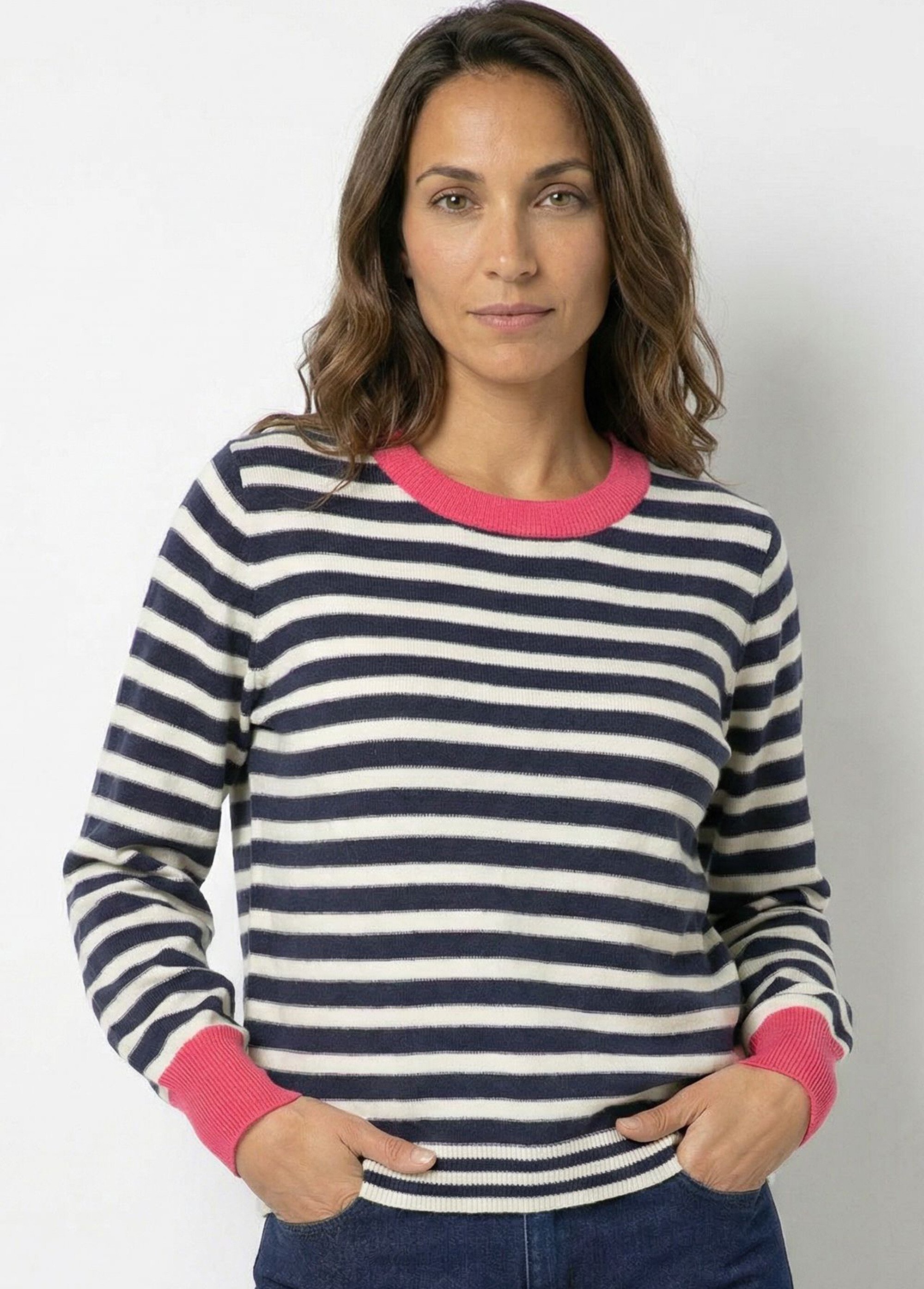 Pull rayé fantaisie à manches longues