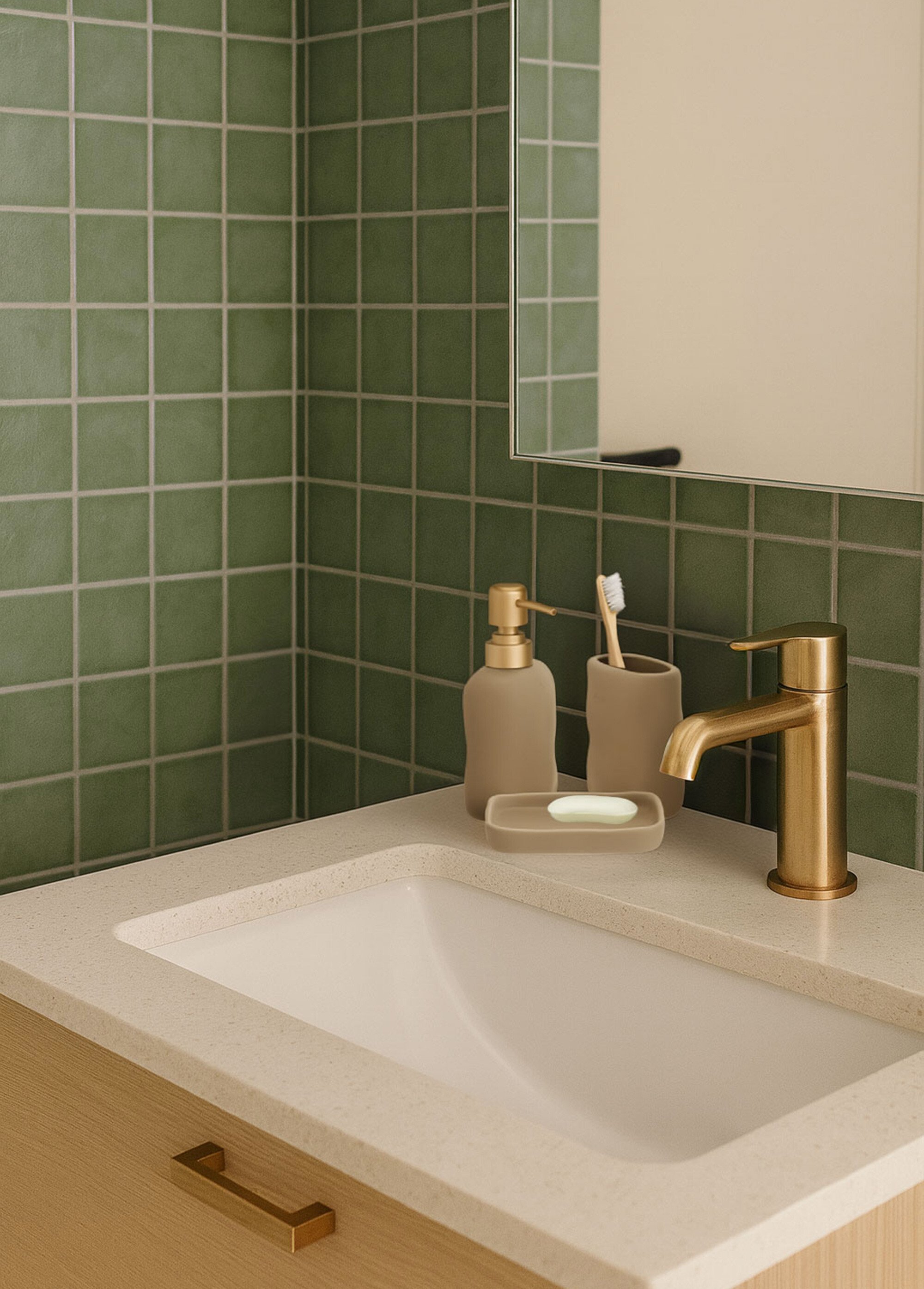 Set salle de bain 3 pièces en céramique Beige KP-793000150 SF1