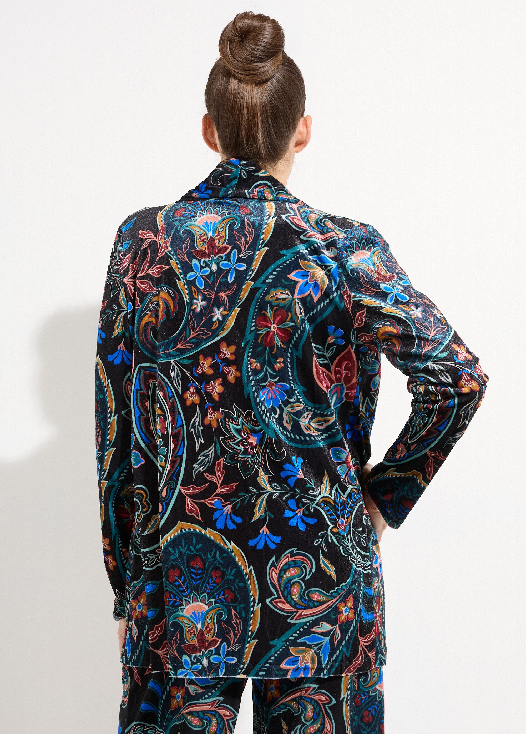Veste en velours, imprimé cachemire Femme Noir FI-CHARLICASH DO1