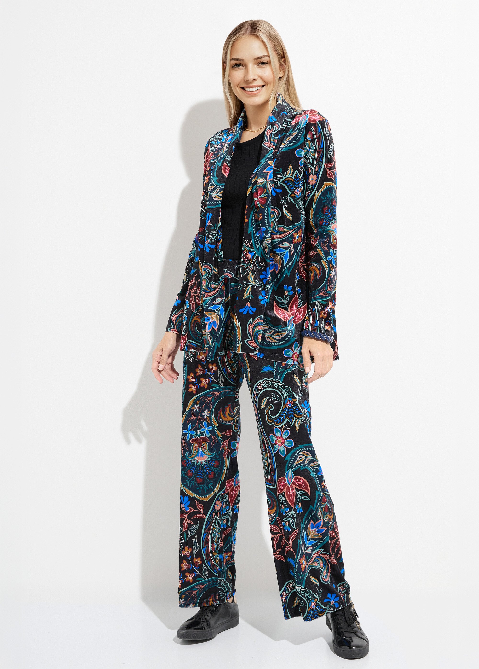 Veste en velours, imprimé cachemire Femme Noir FI-CHARLICASH SF1