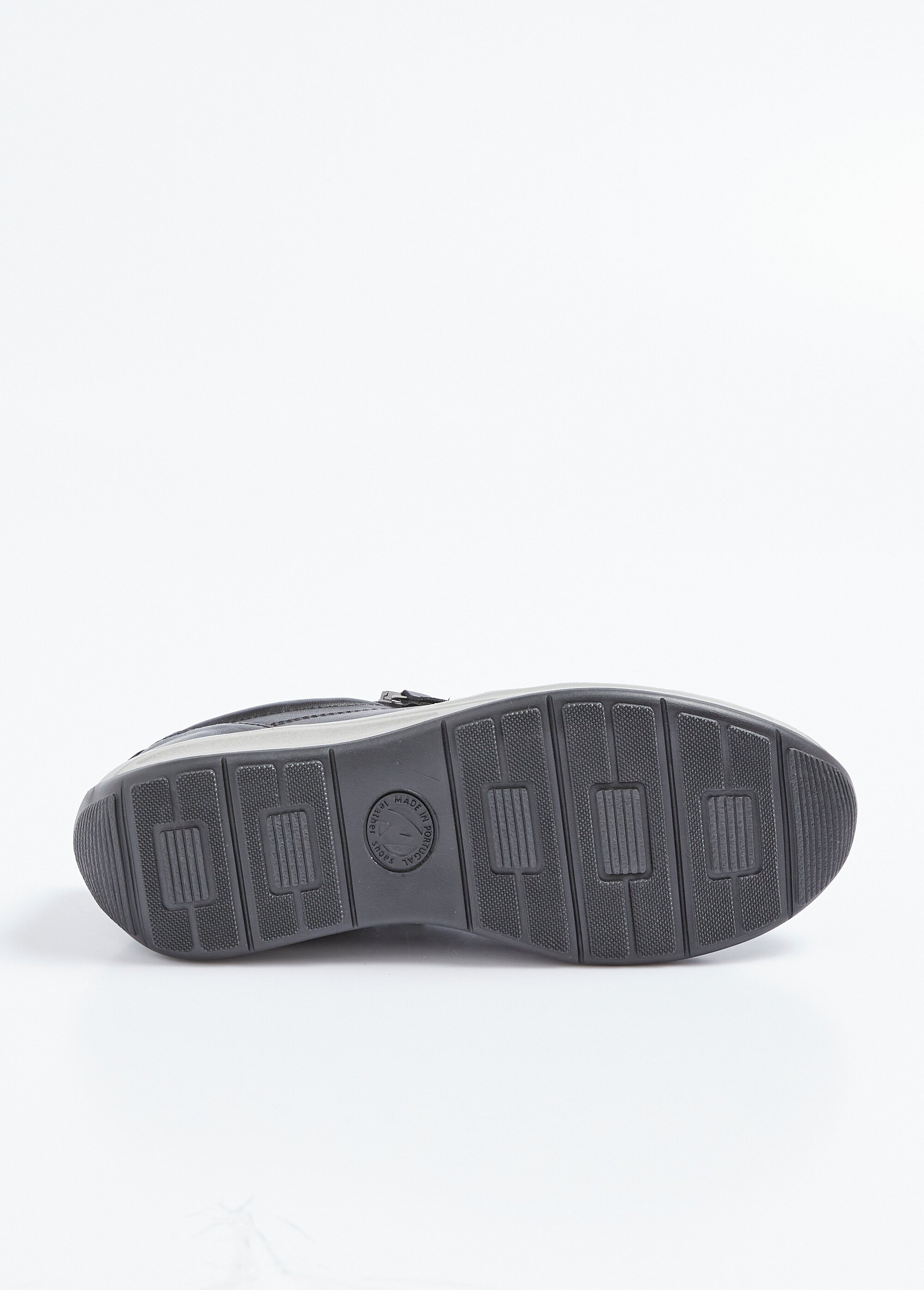 Baskets cuir zippées grande largeur Femme Noir OUZON UN1