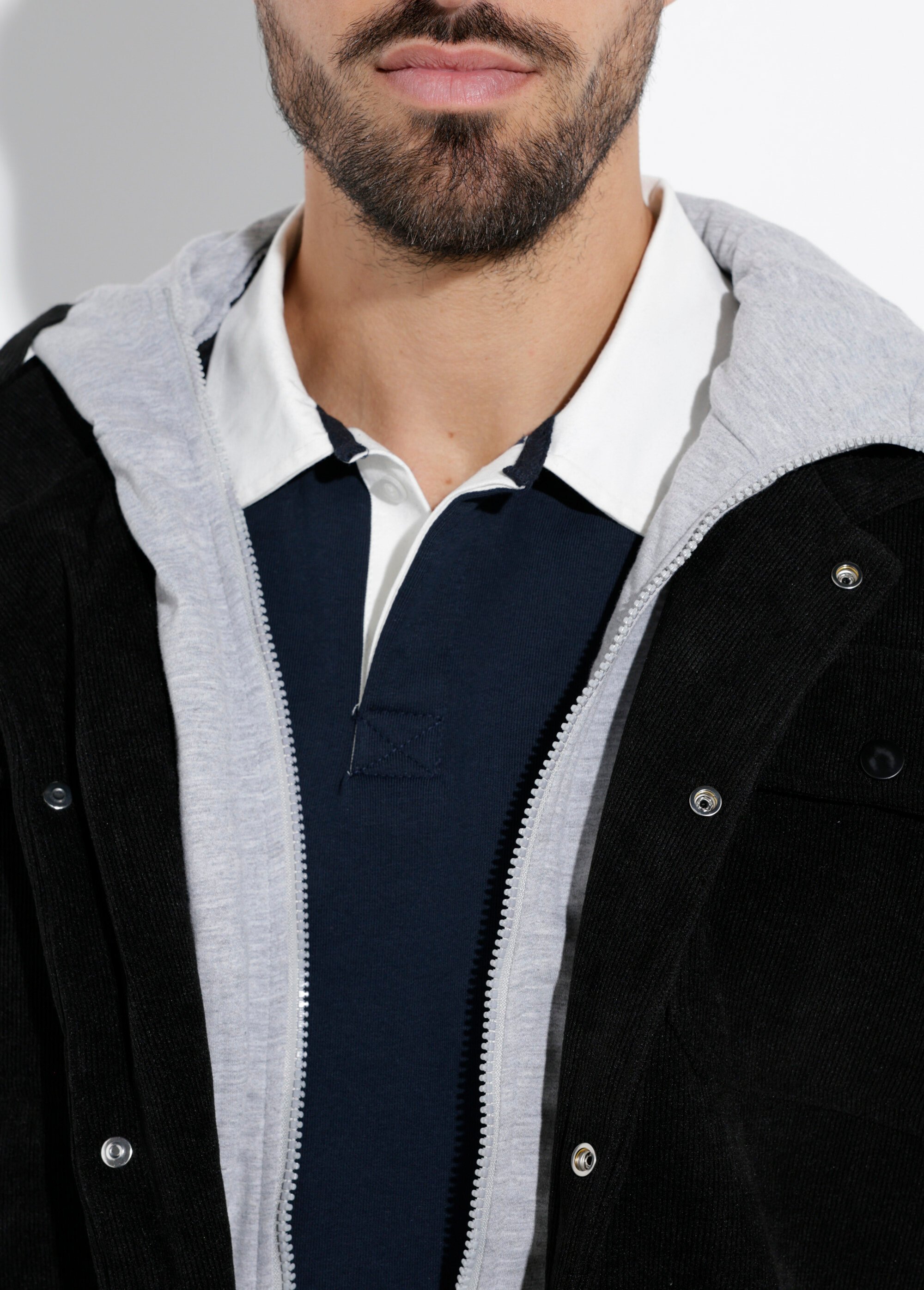 Blouson à capuche effet de superposition