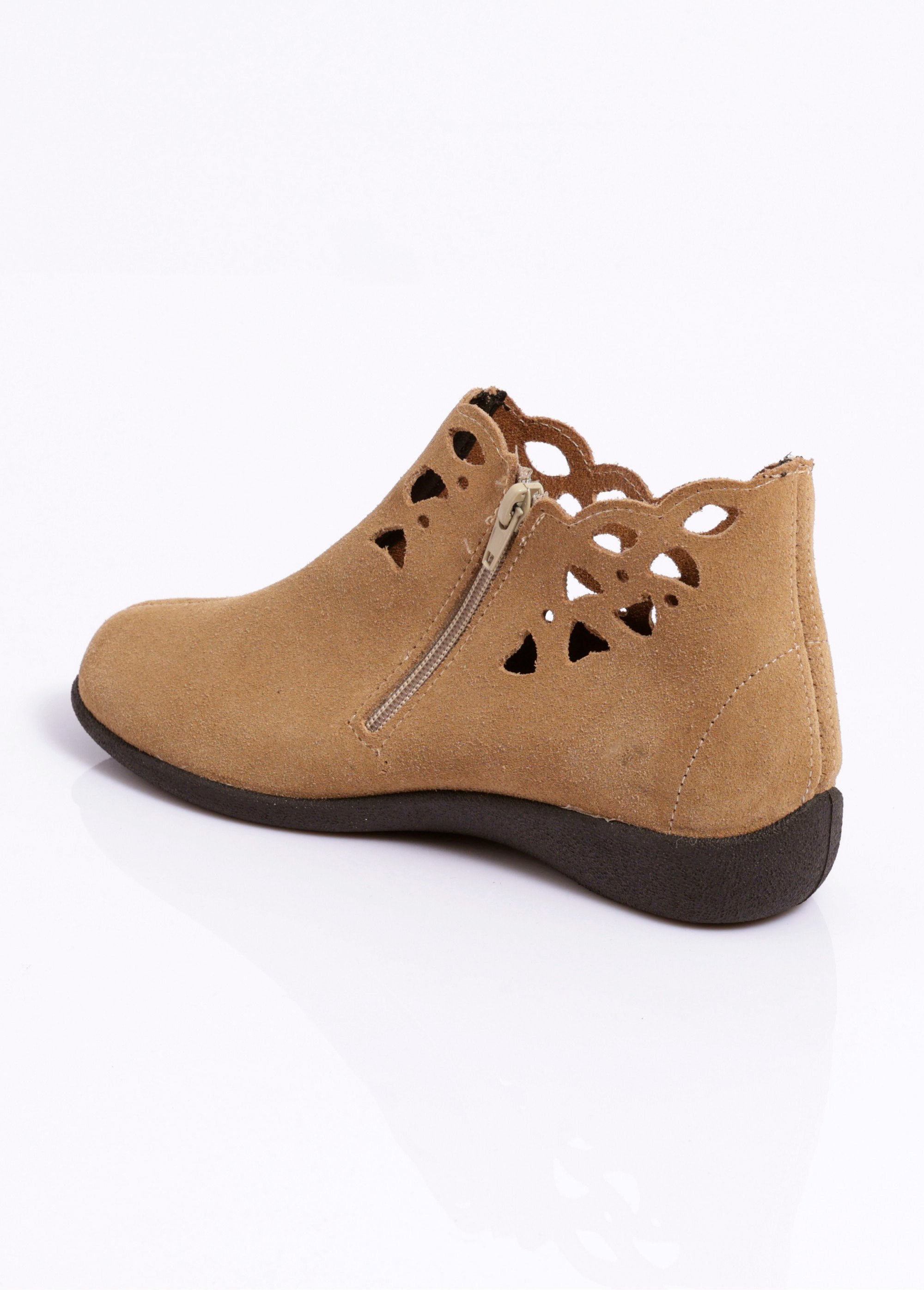 Boots zippées cuir fabriquées en France Femme Marron OBI DO1