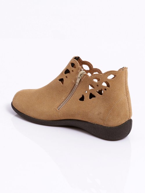 Boots zippées cuir fabriquées en France Femme Marron OBI DO1