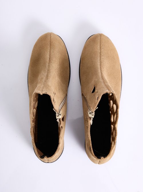 Boots zippées cuir fabriquées en France Femme Marron OBI OV1