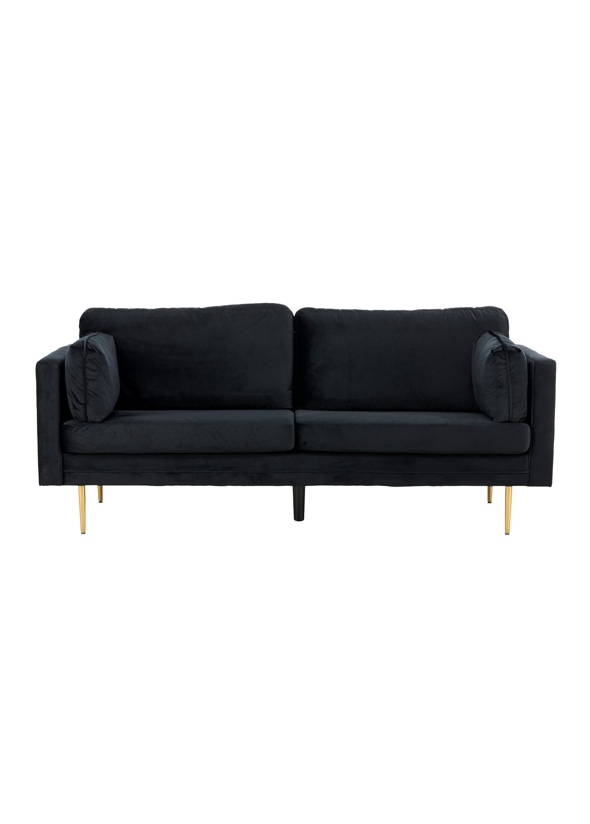 Canapé en velours foncé, pieds métal NOIR VEN-18045-888 DE1